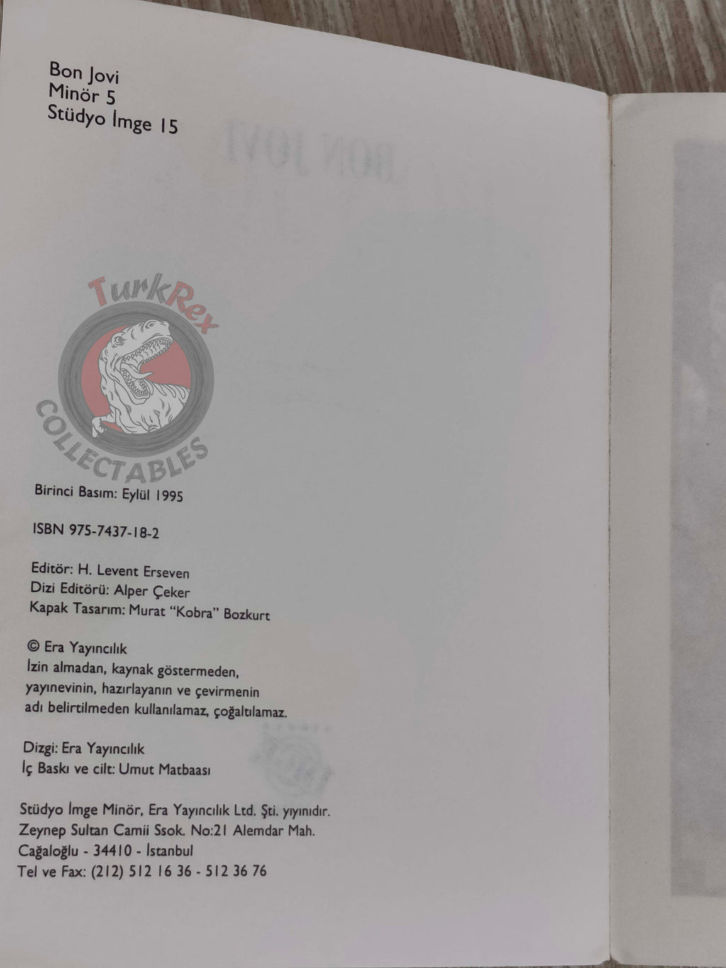 Bon Jovi Biography Book 1995 1st by Turkish Writer Book Turkey