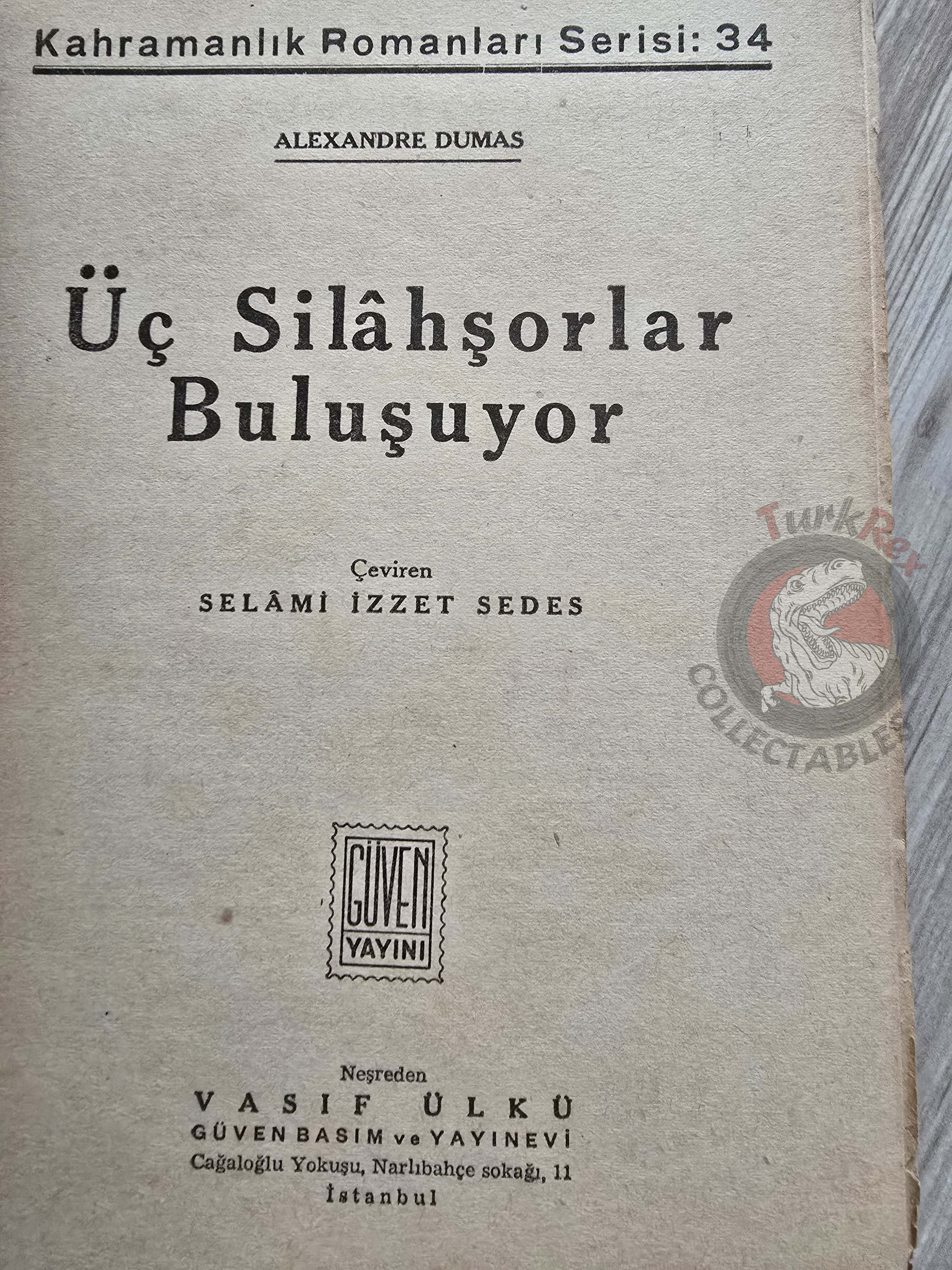 Alexandre Dumas – The Three Musketeers: Twenty Years After 1957 Turkish Book Turkey