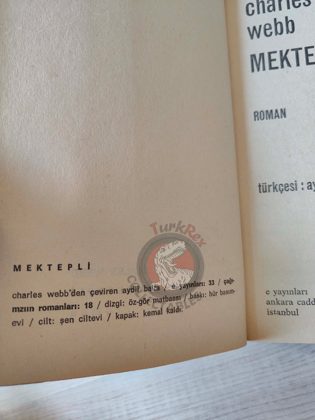 Charles Webb – The Graduate 1st Turkish Book Turkey
