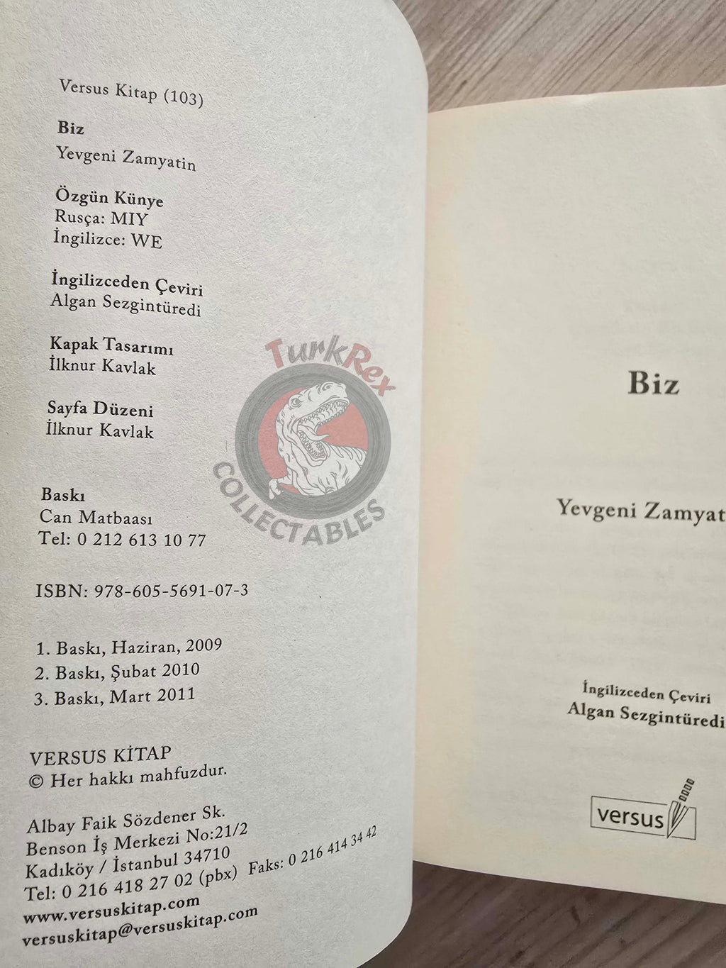 Yevgeni Zamyatin – We 2011 Turkish Book Turkey Mıy