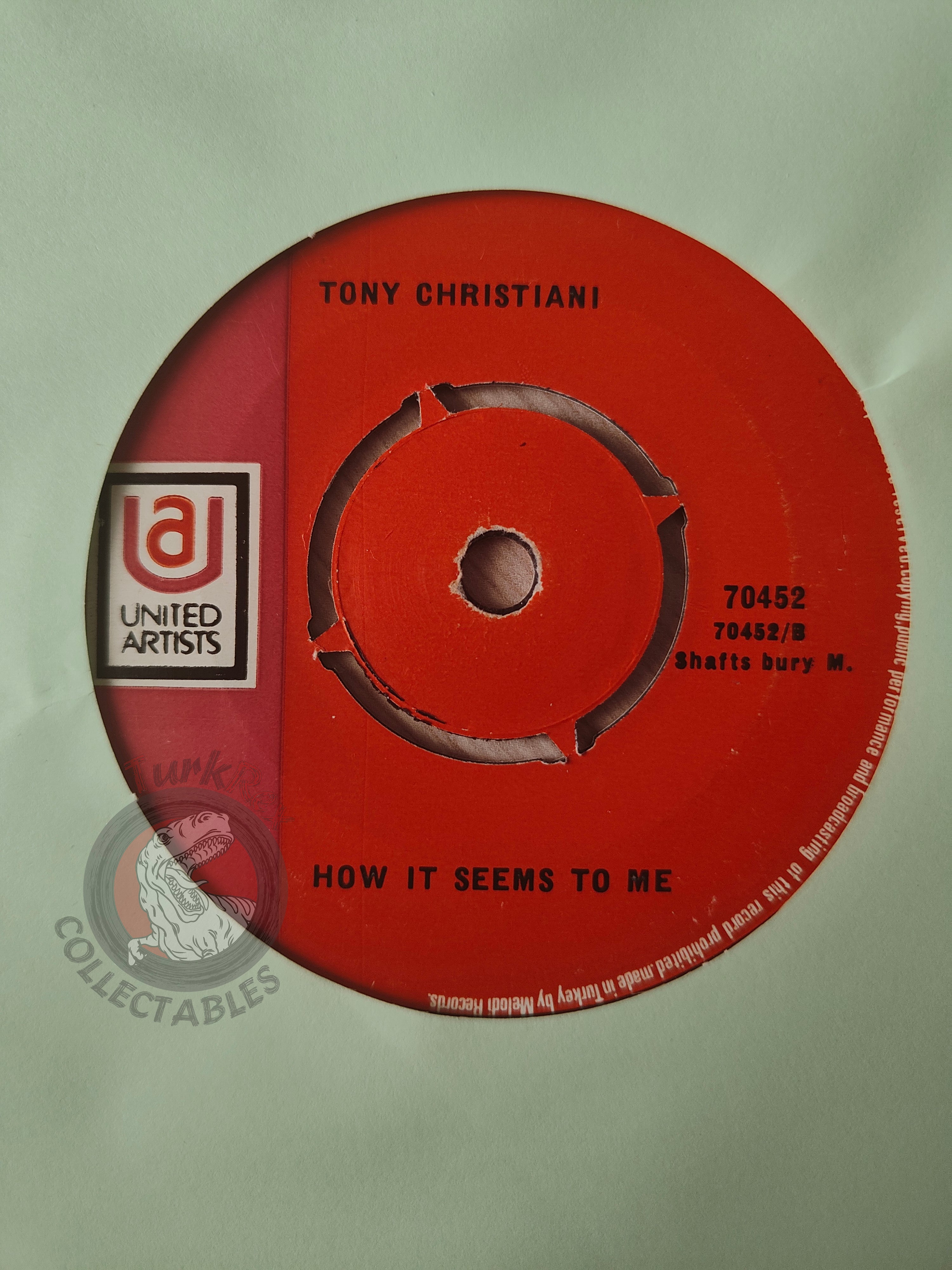 Tony Christiani – Old Italian Serenade 7" Turkish Pressing Vinyl Turkey Edition