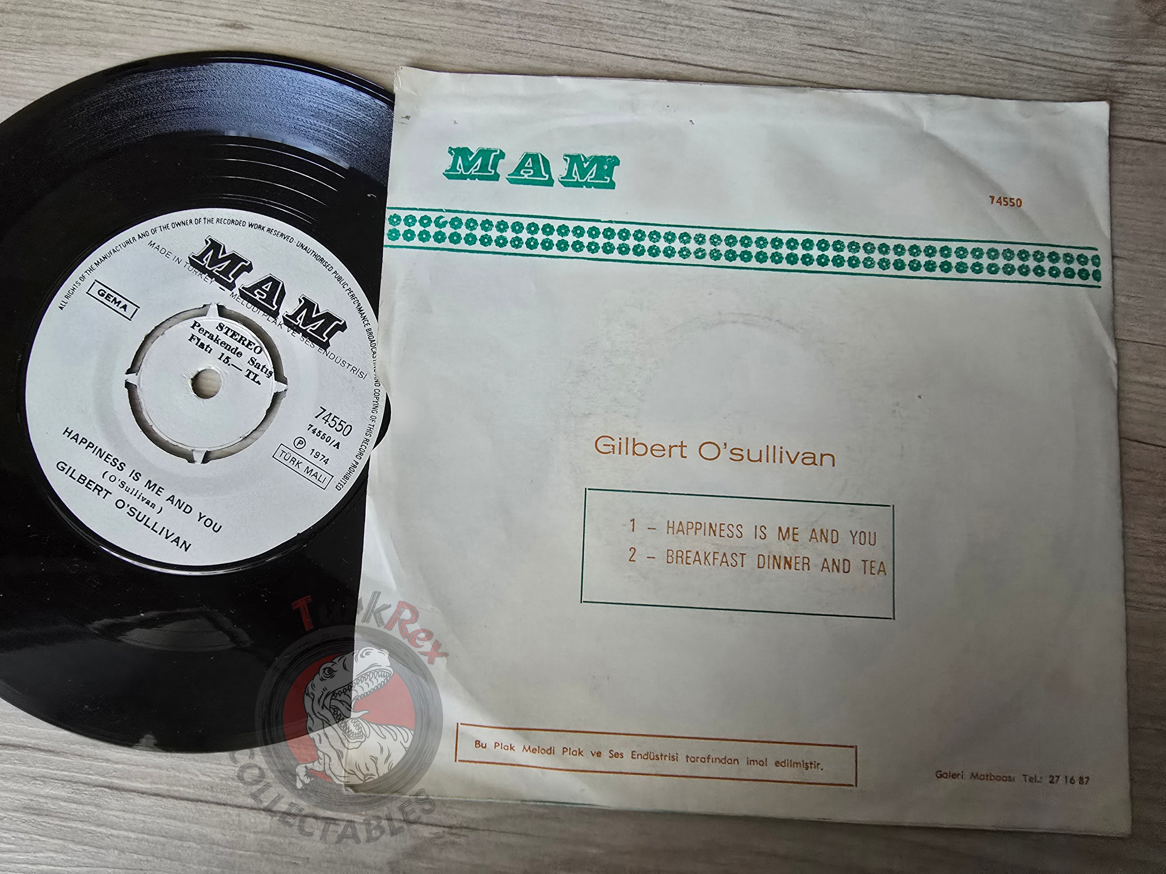 Gilbert O'Sullivan – Happiness Is Me And You 7" Turkish Pressing Vinyl Turkey Edition