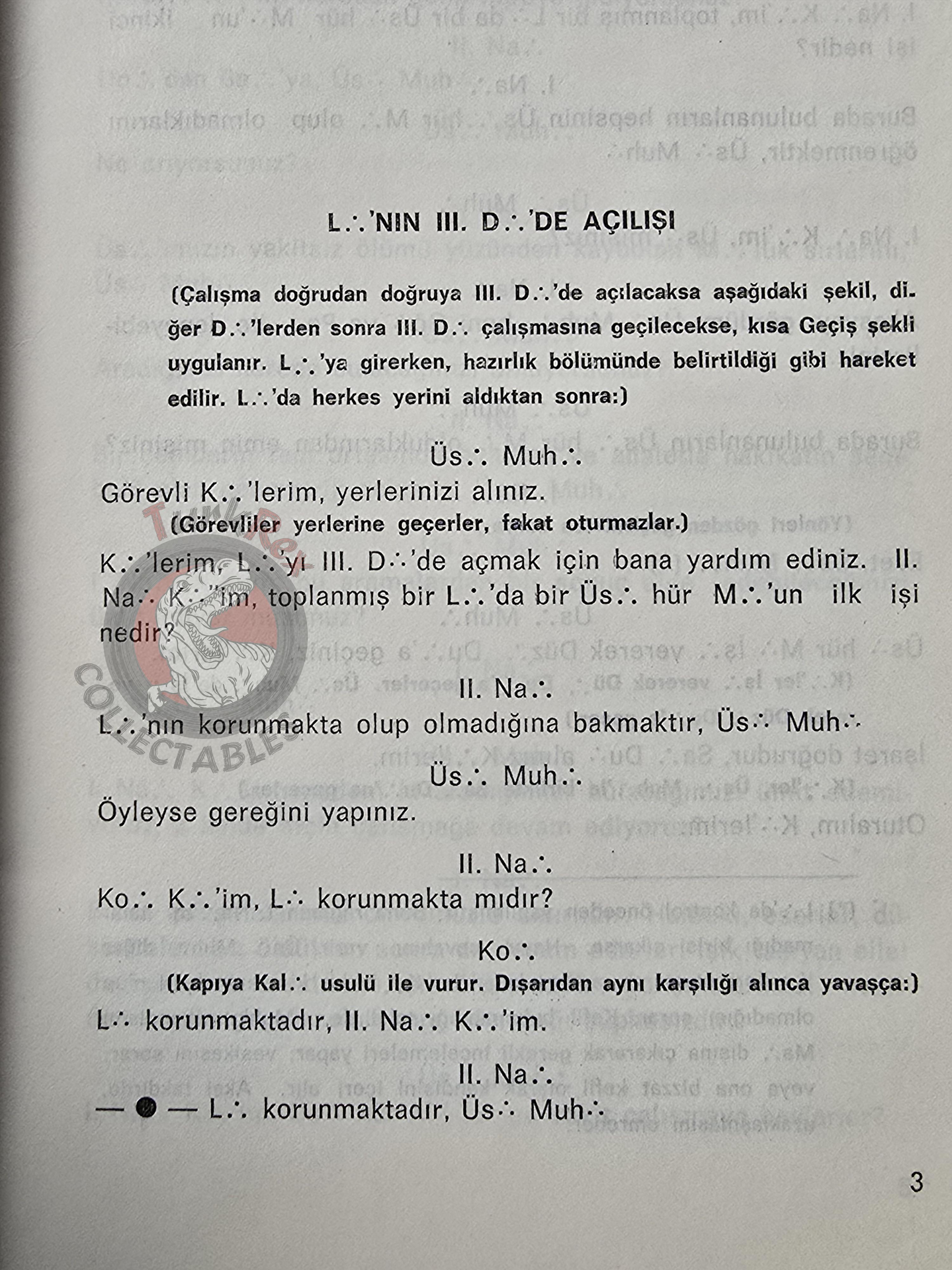 Turkish Freemasonry 3rd Degree Master Ritual Booklet Masonic Masons of Turkey