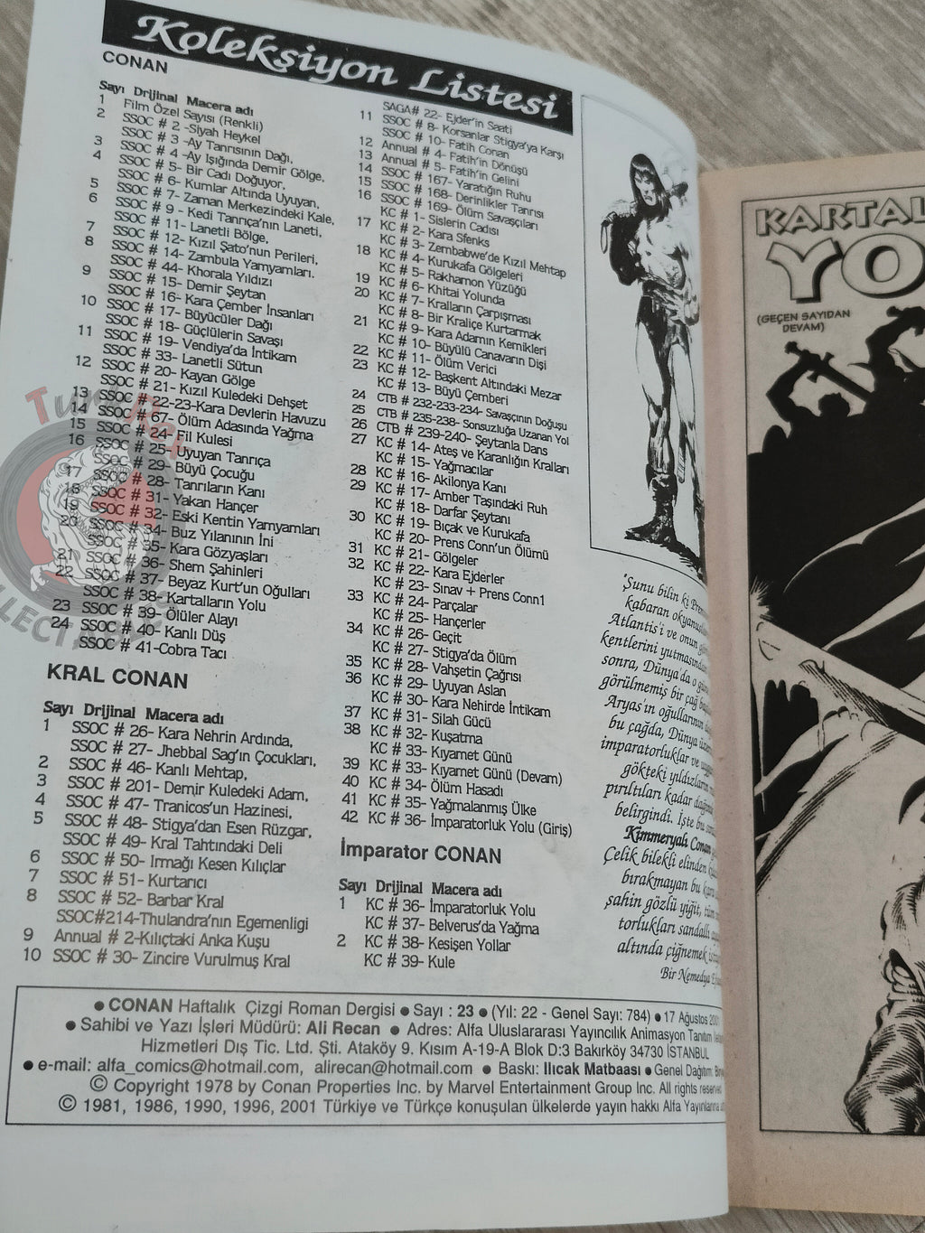 Conan #23 The Savage Sword of Conan #39 Turkish Comic Turkey