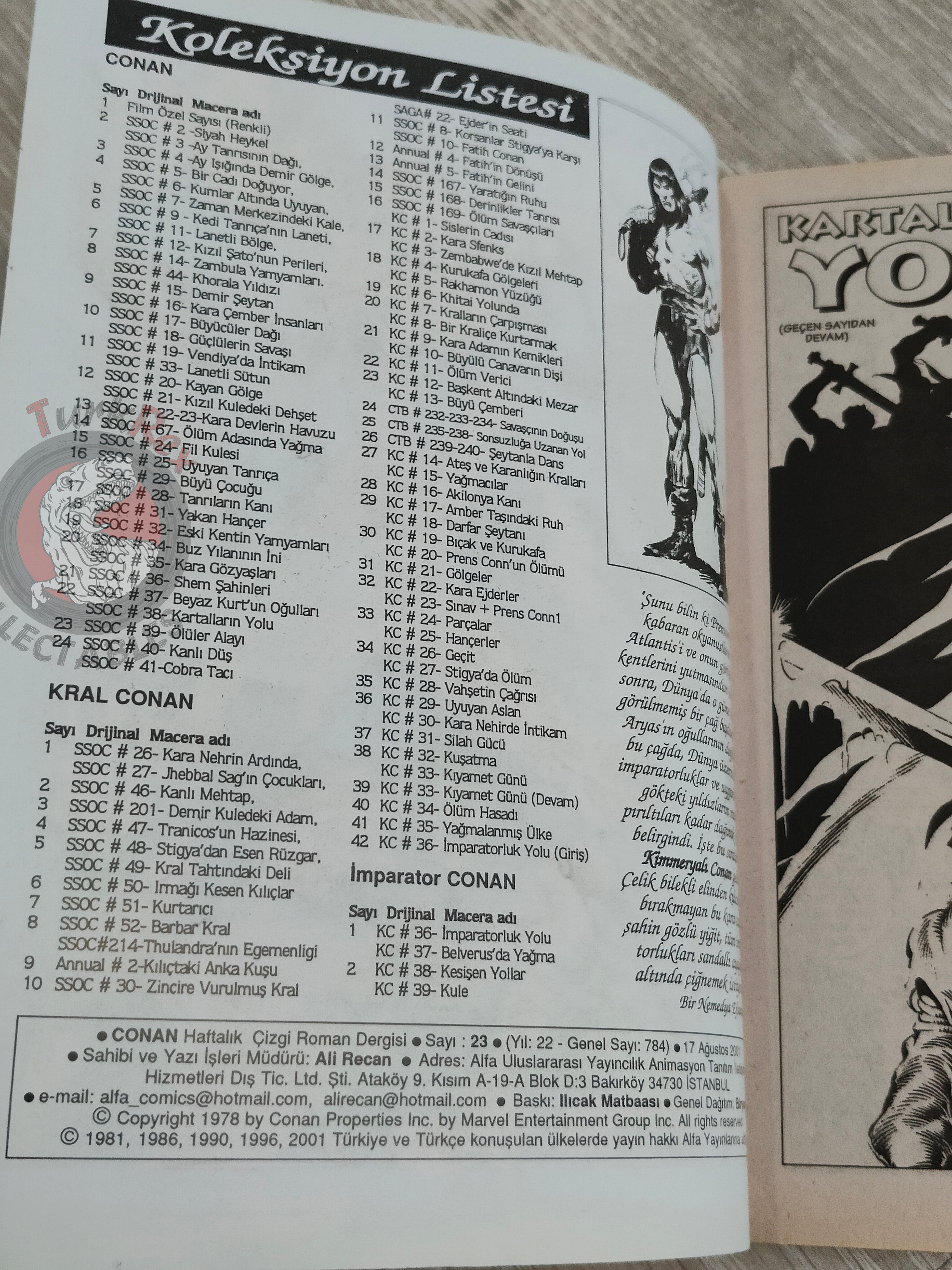 Conan #23 The Savage Sword of Conan #39 Turkish Comic Turkey