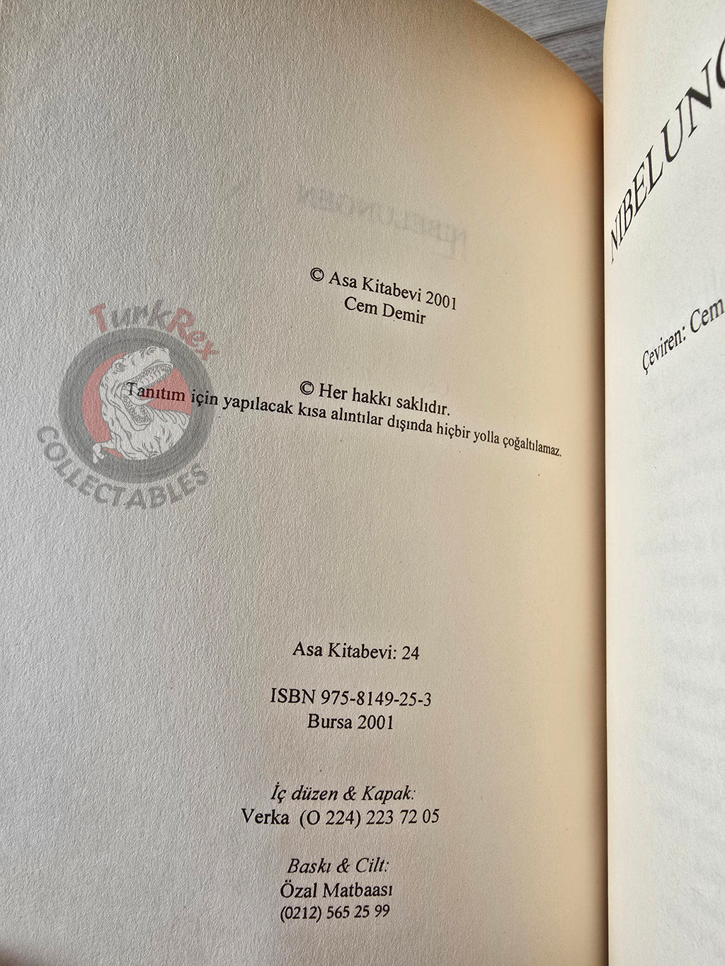 Nibelungenlied Siegfried 2001 Turkish Book Turkey