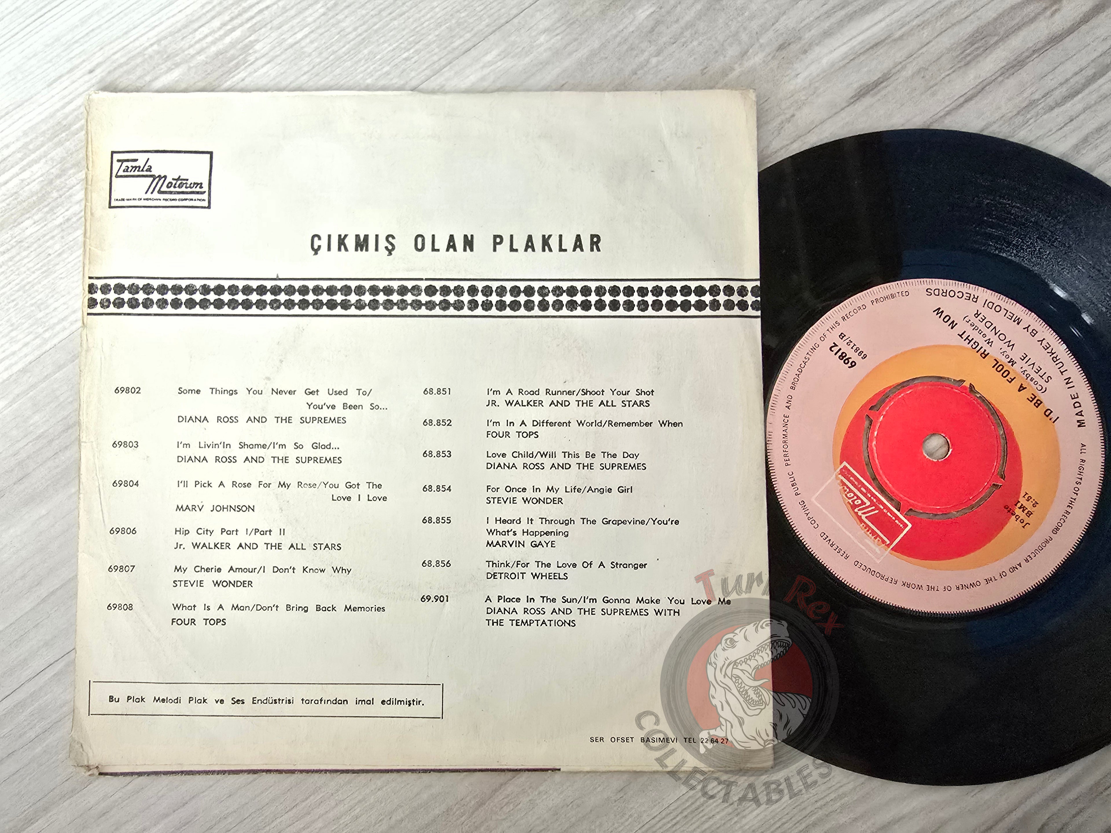 Stevie Wonder – Yester-Me, Yester-You, Yesterday 7" Turkish Pressing Vinyl Turkey Edition