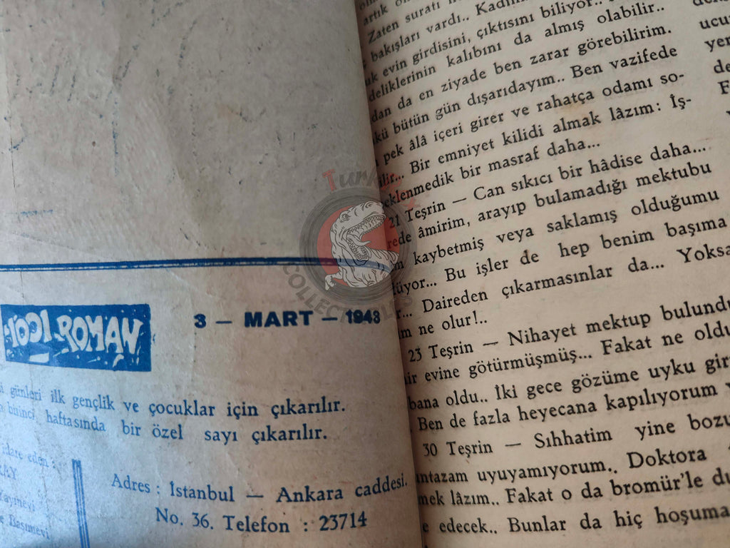 1001 Roman 1943 The Phantom - The Singh Brotherhood Turkish Comic Mag Turkey