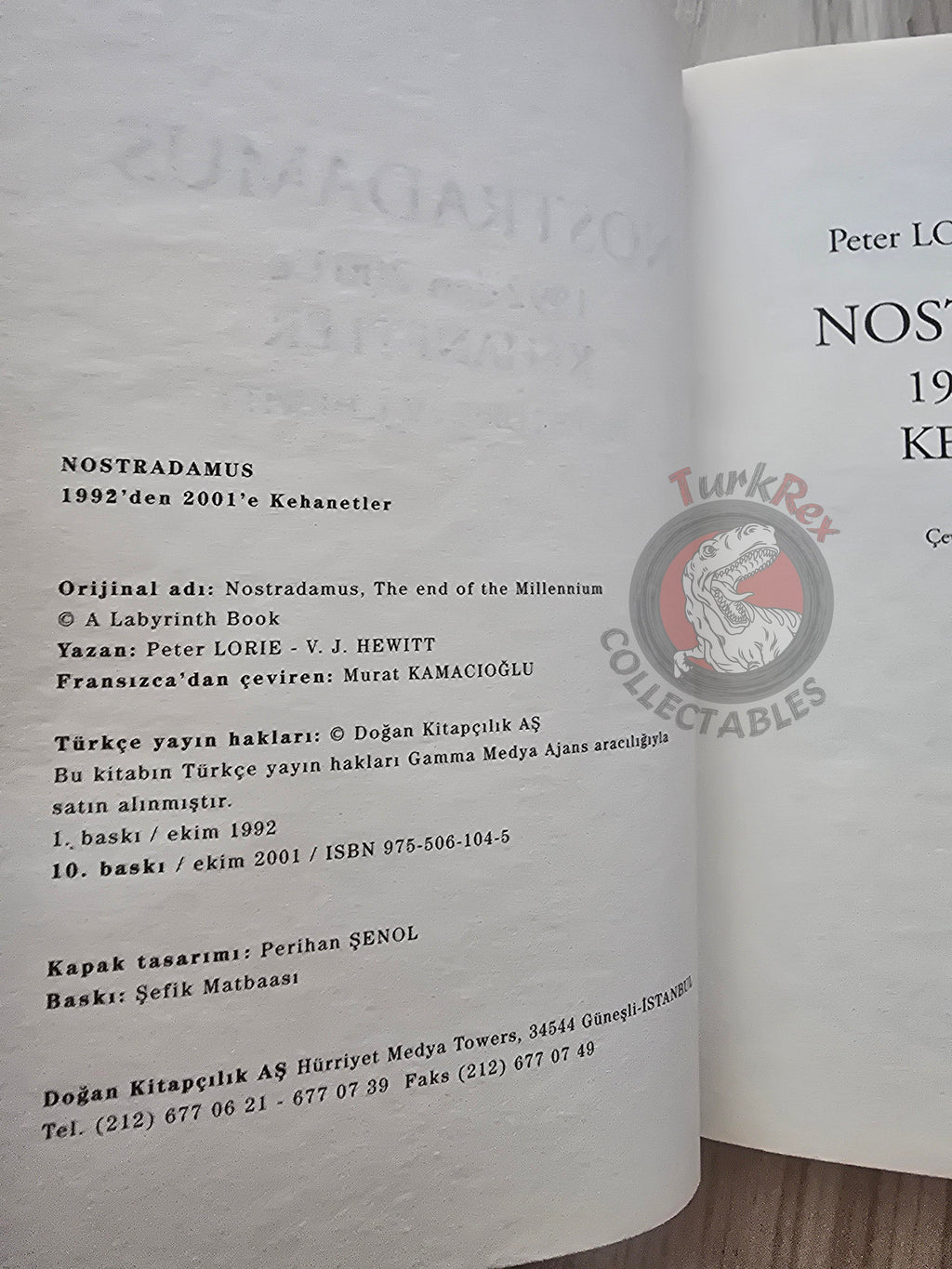 Peter Lorie – Nostradamus The End Of The Millennium 2001 Turkish Book Turkey