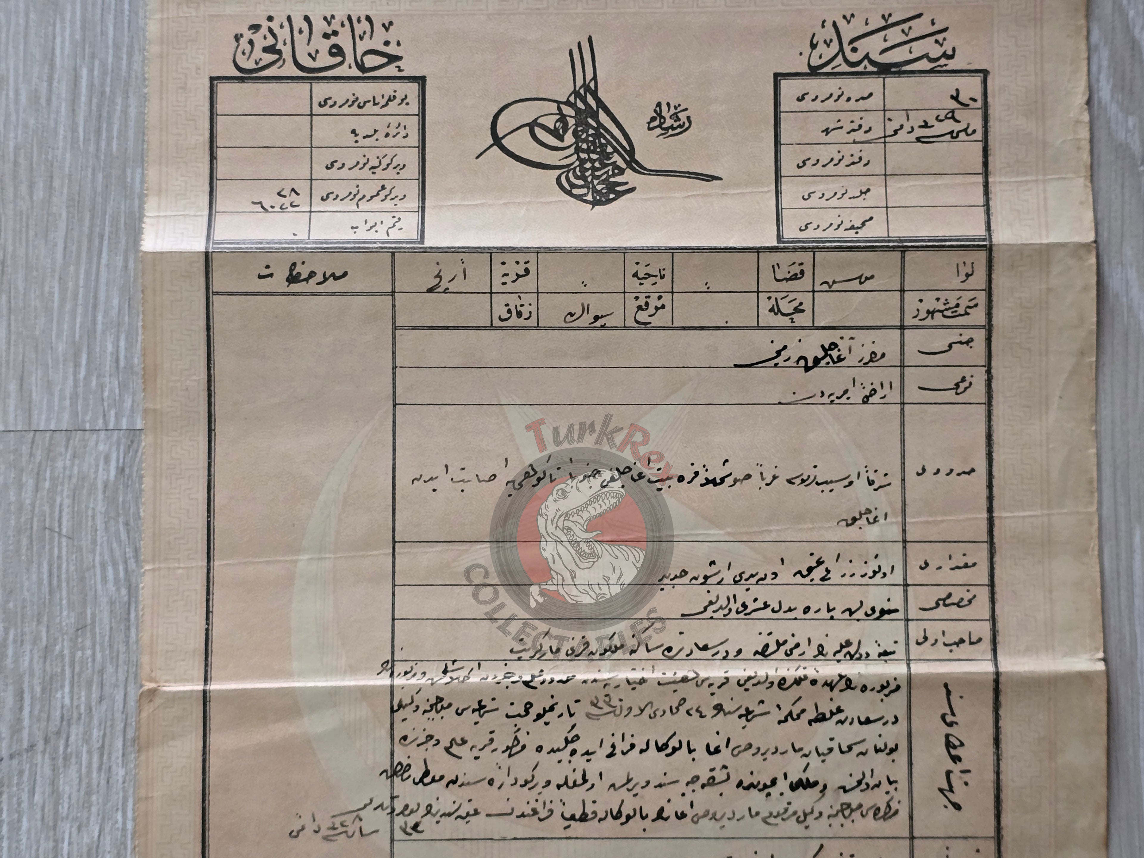 Ottoman 1913 Land Deed Woodland in Muş Armenian Citizen Title Deed Armenia