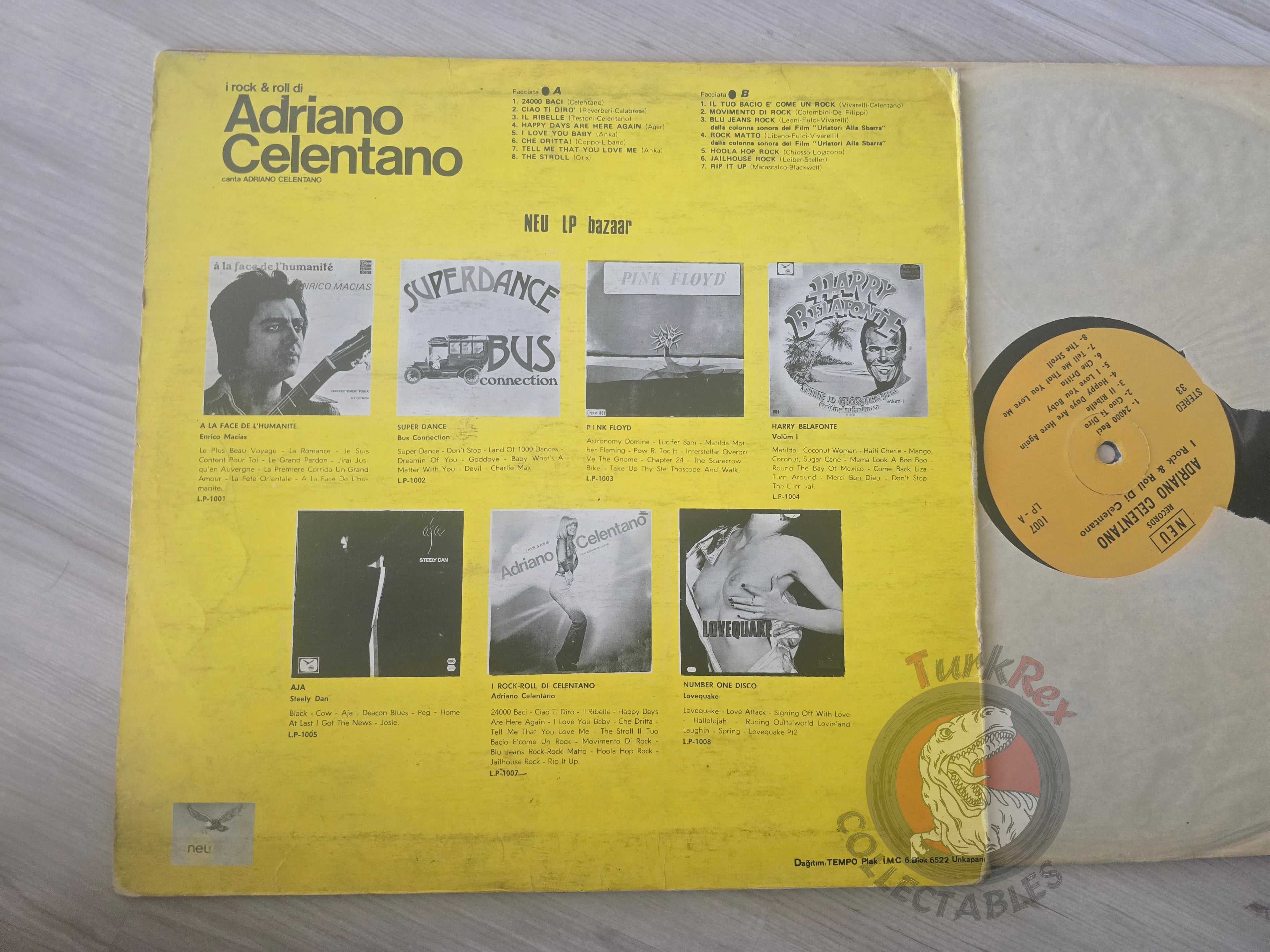 Adriano Celentano – I Rock & Roll Di Adriano Celentano Turkish Pressing Vinyl Turkey Edition