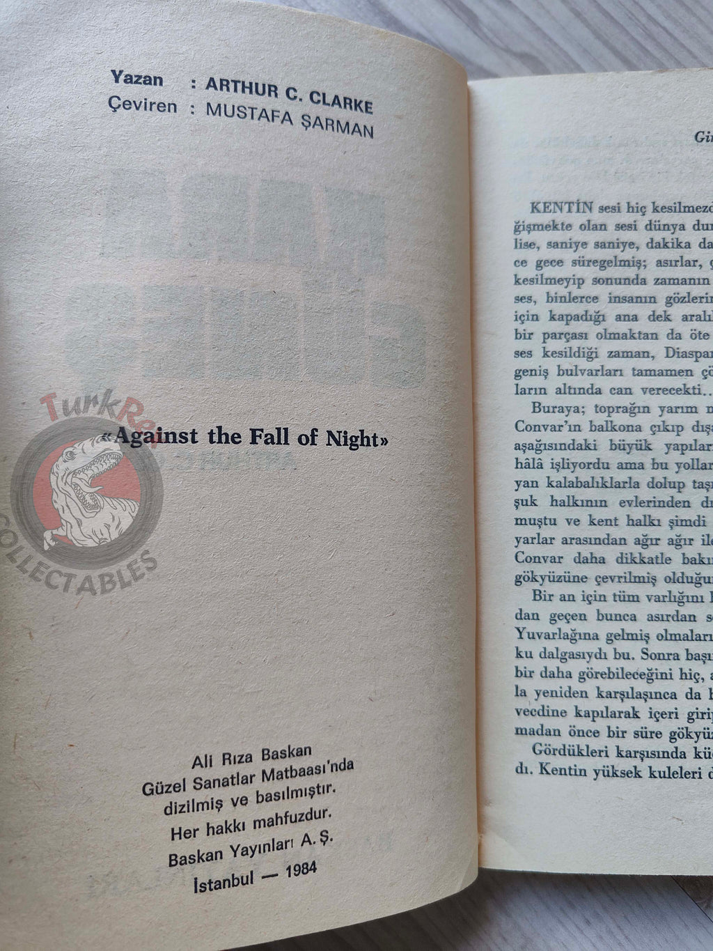 Arthur C. Clarke – Against the Fall of Night 1984 1st Turkish Book Turkey