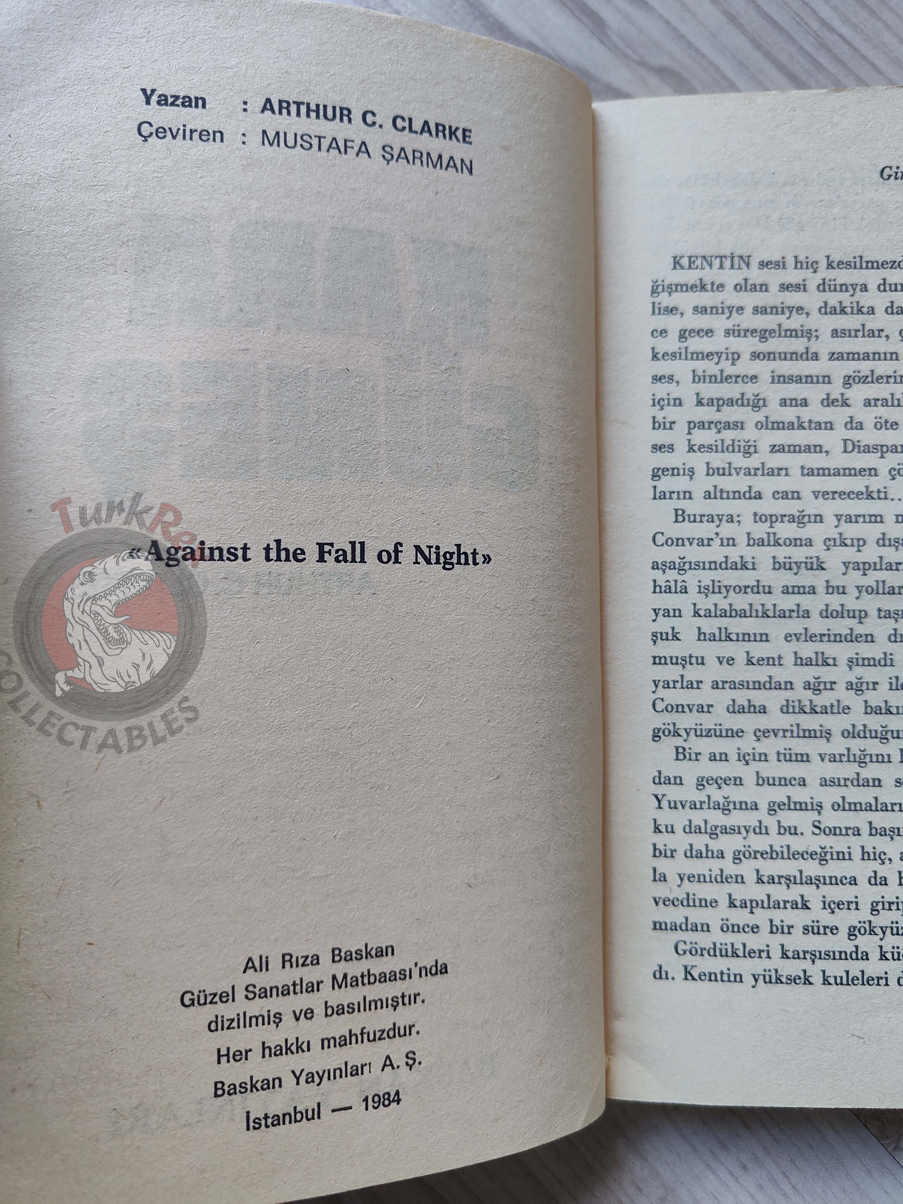 Arthur C. Clarke – Against the Fall of Night 1984 1st Turkish Book Turkey