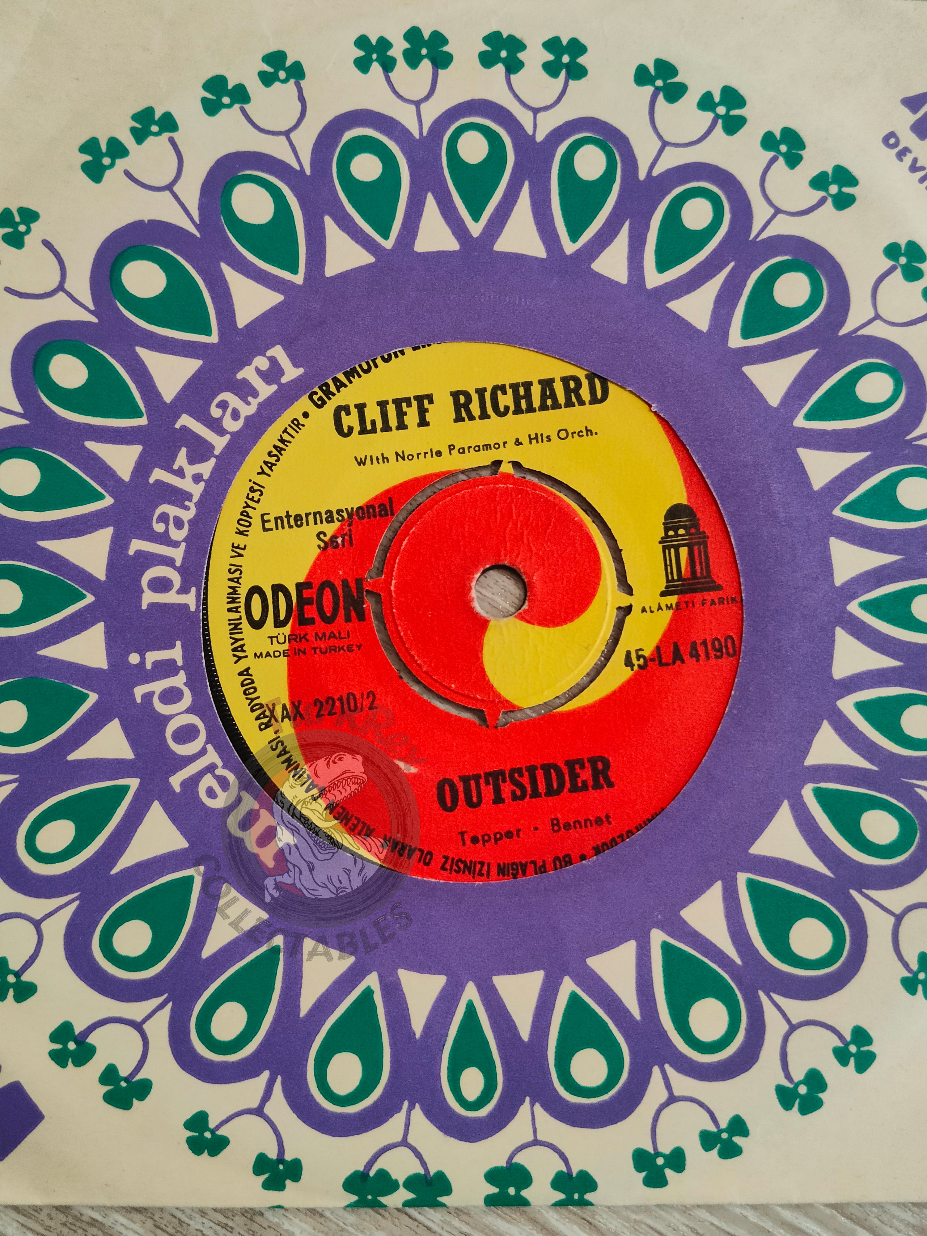 Cliff Richard  – Forty Days / Outsider 7" Turkish Pressing Vinyl Turkey Edition
