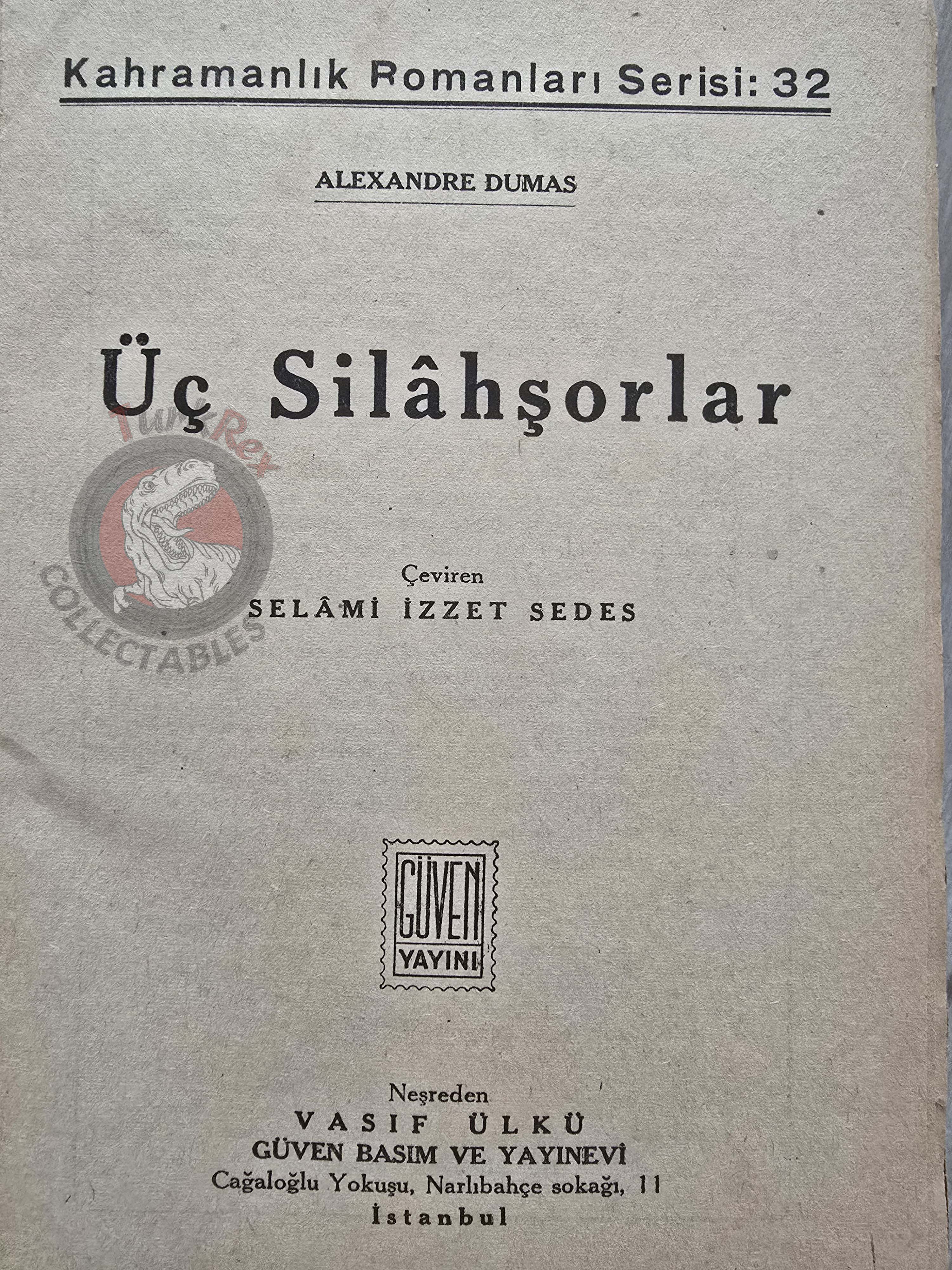 Alexandre Dumas –  The Three Musketeers 1957 Turkish Book Turkey