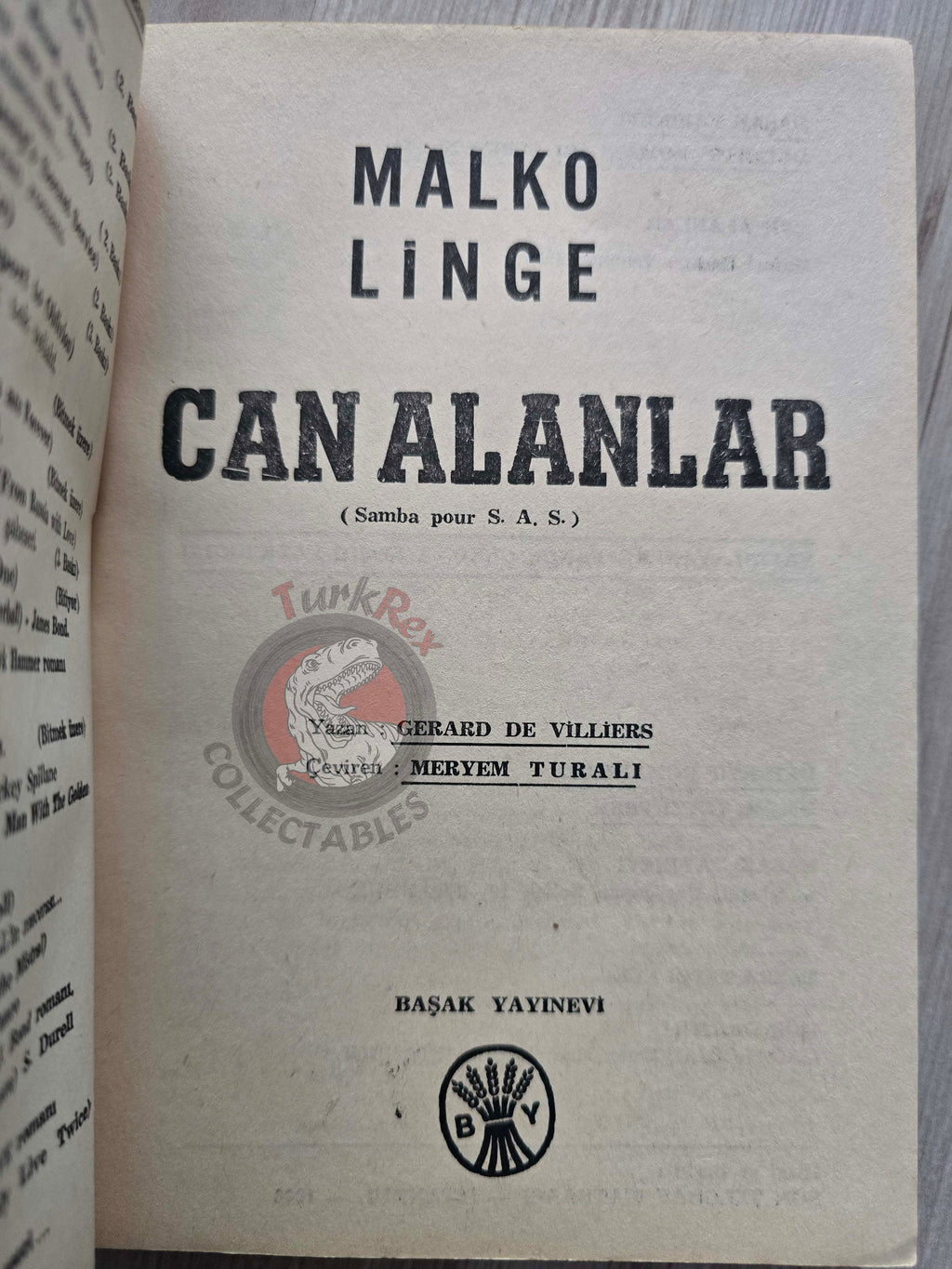 Gerard de Villiers – Samba pour SAS Malko Linge 1966 1st Turkish Book Turkey