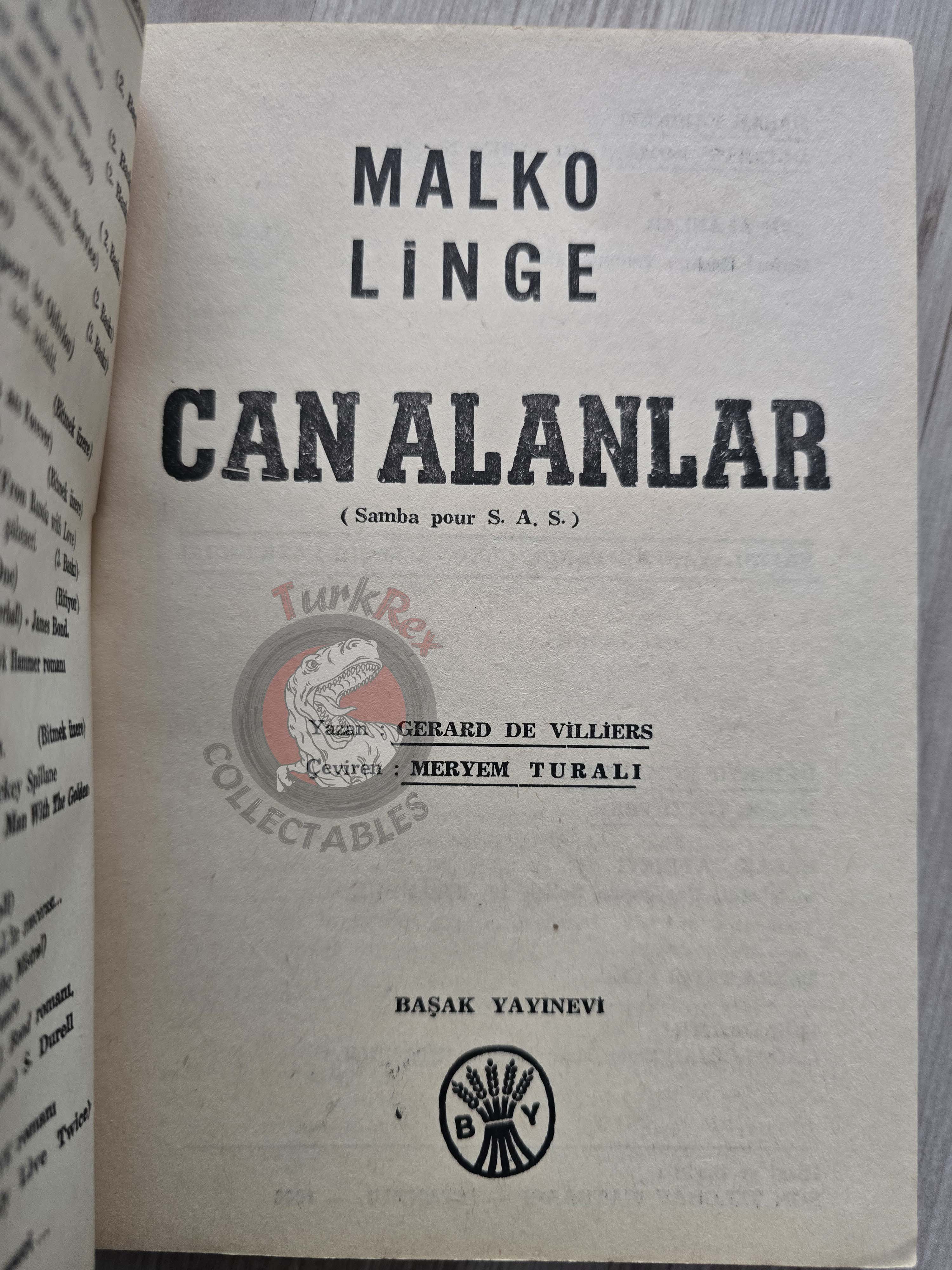 Gerard de Villiers – Samba pour SAS Malko Linge 1966 1st Turkish Book Turkey