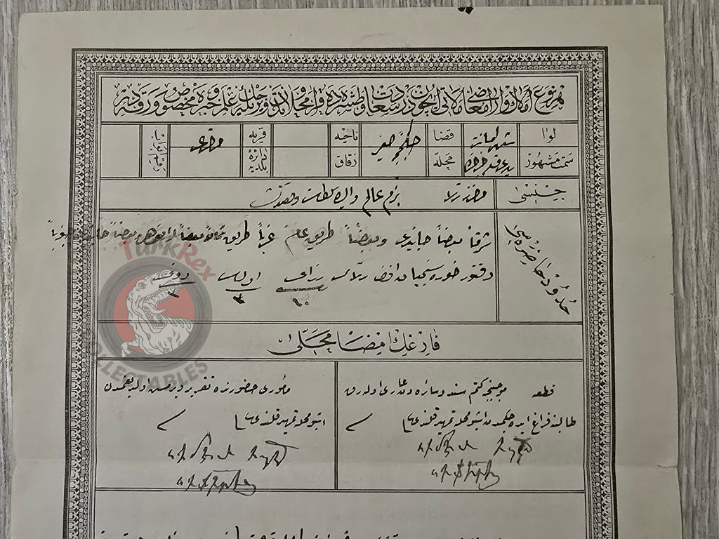 Ottoman 1896 Land Deed in İstanbul Title Deed Jerusalem Simon Seferian Armenia Armenian Palestine Waqf