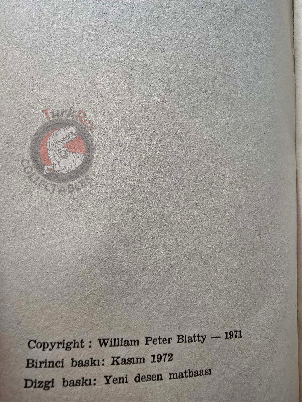 William Peter Blatty – The Exorcist 1972 1st Turkish Book Turkey
