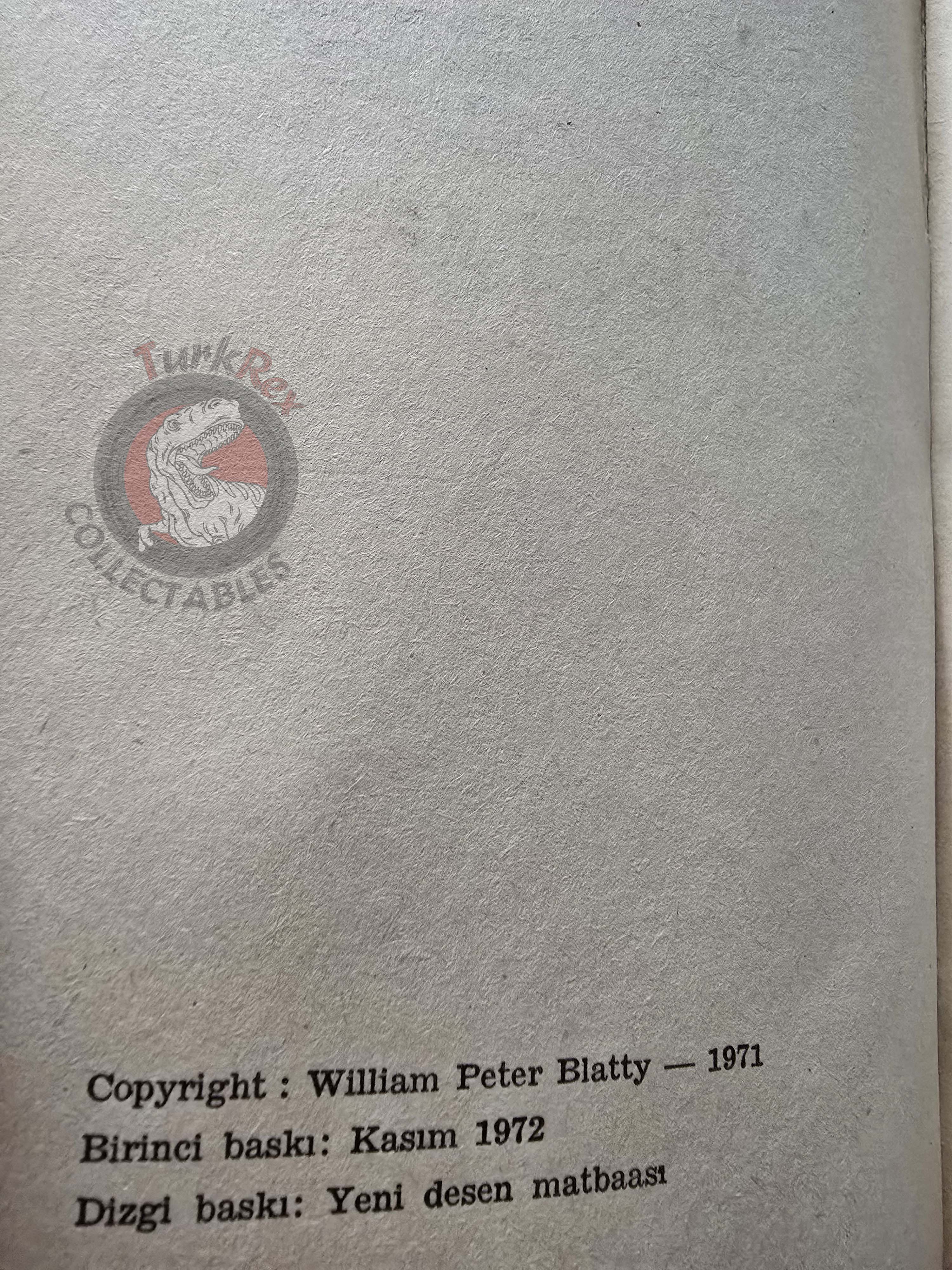 William Peter Blatty – The Exorcist 1972 1st Turkish Book Turkey