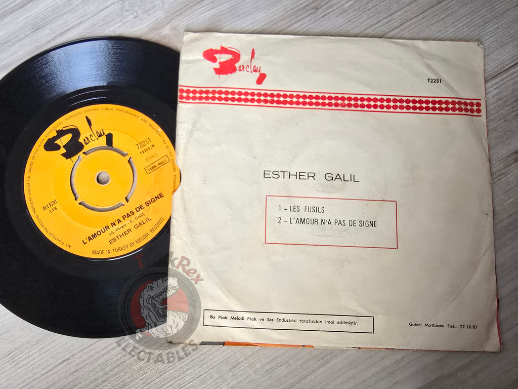 Esther Galil – Les Fusils 7" Turkish Pressing Vinyl Turkey Edition