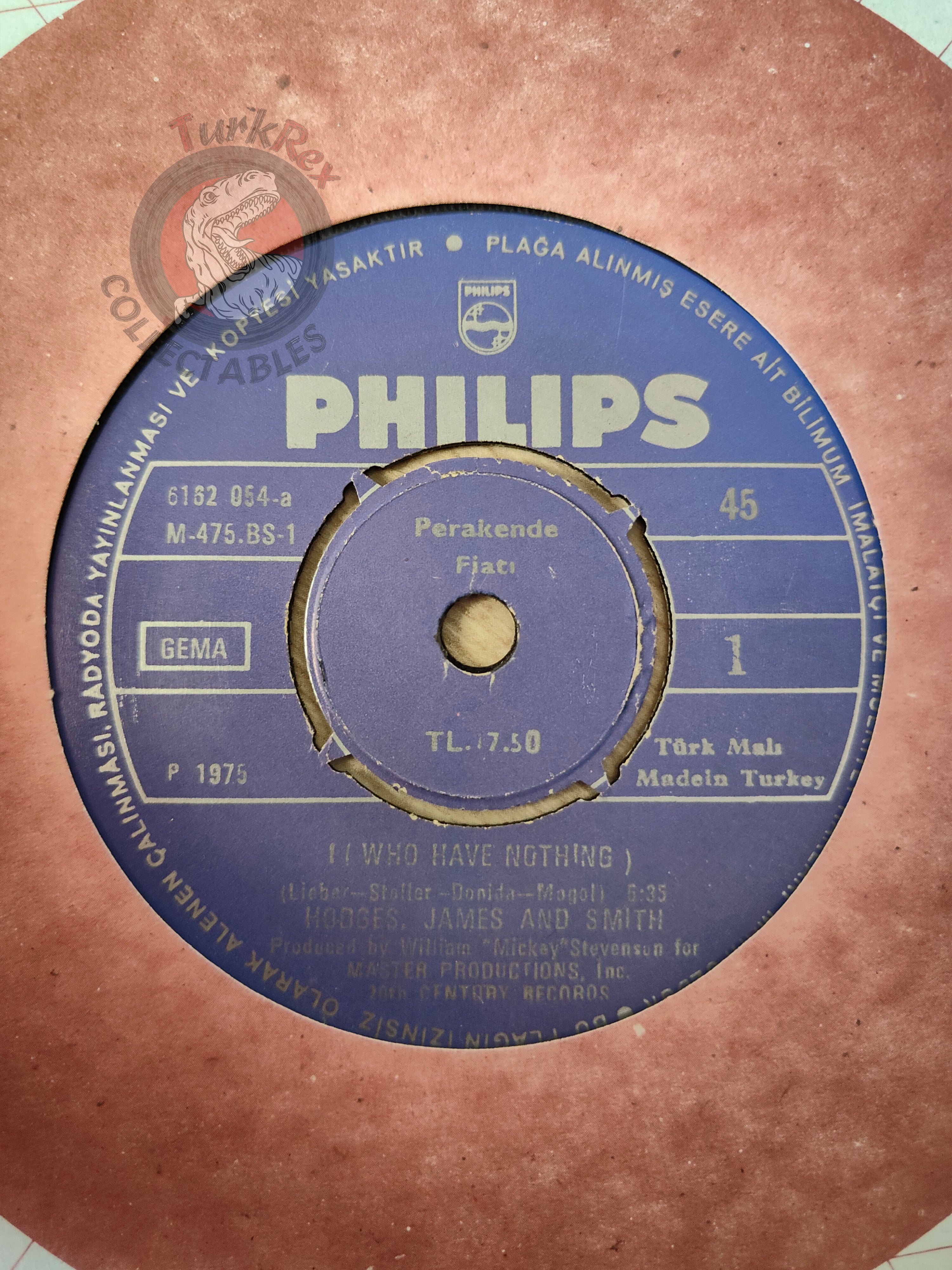 Hodges, James & Smith – I Who Have Nothing 7" Turkish Pressing Vinyl Turkey Edition