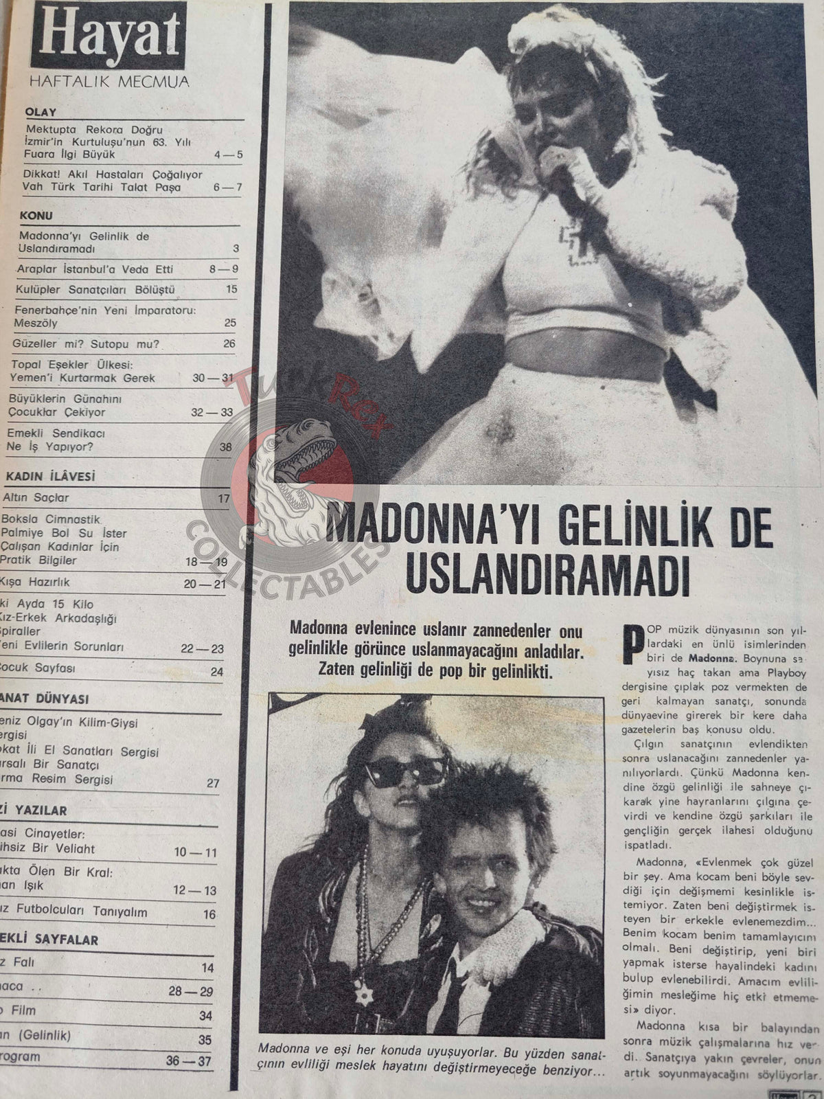Hayat 1985 Madonna Turkish Mag Turkey Dalida Yemen Kristin Haydar