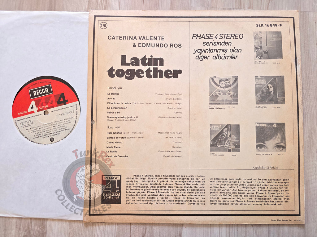 Caterina Valente & Edmundo Ros – Latin Together  Turkish Pressing Vinyl Turkey Edition