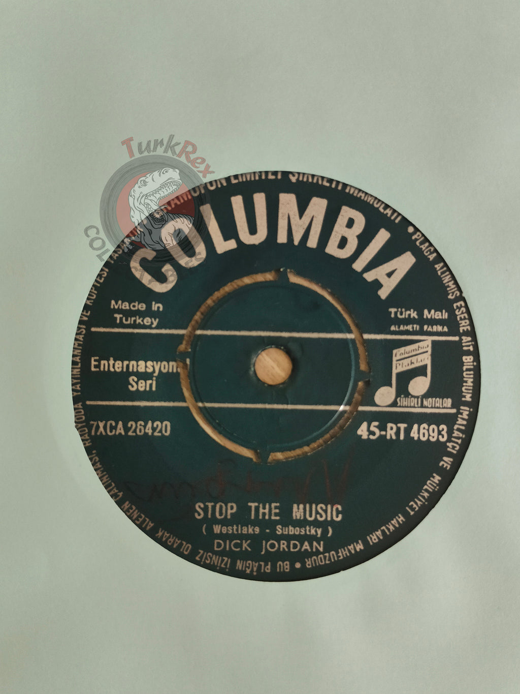 Dick Jordan – Stop The Music 7" Turkish Pressing Vinyl Turkey Edition