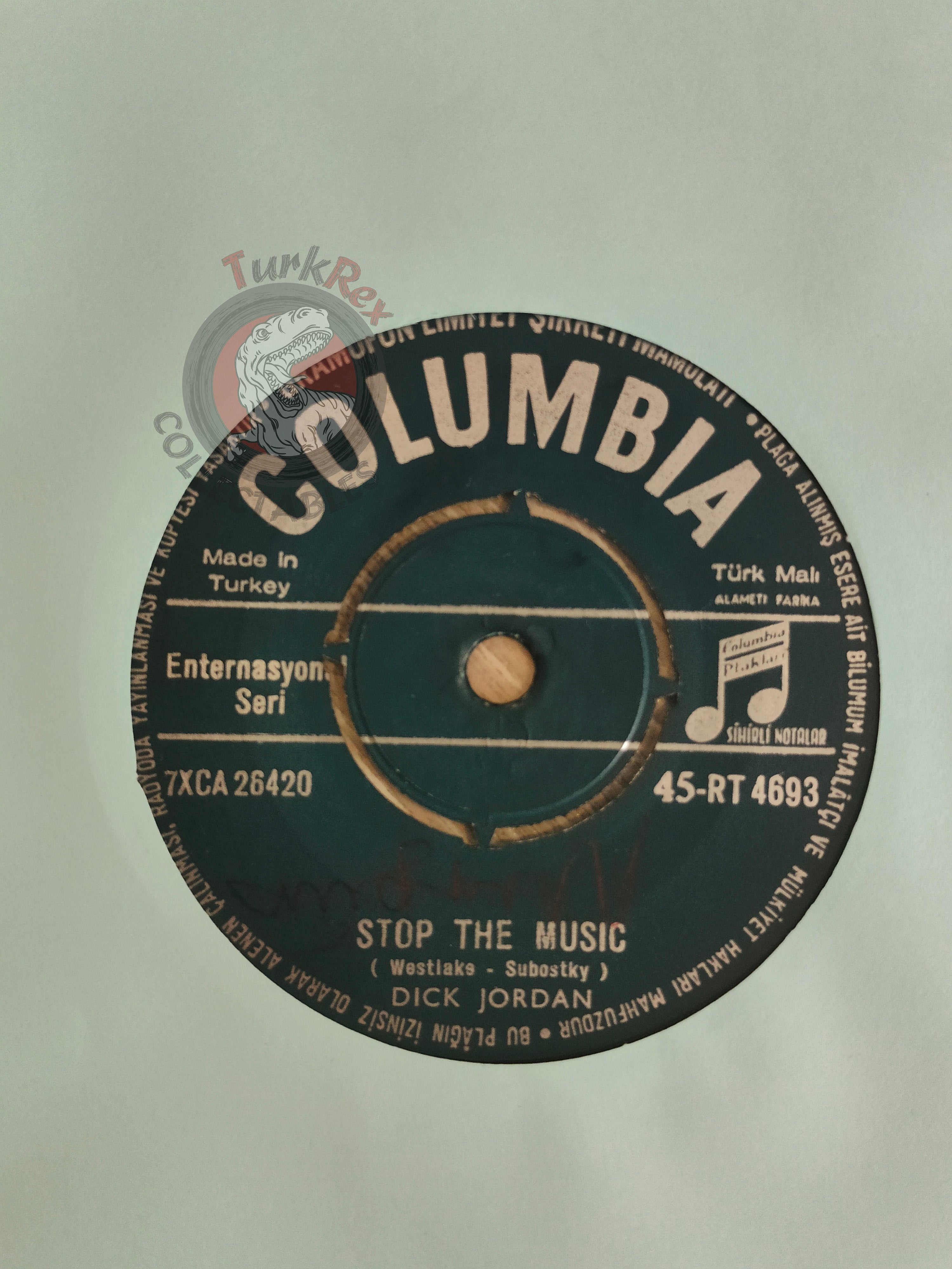 Dick Jordan – Stop The Music 7" Turkish Pressing Vinyl Turkey Edition