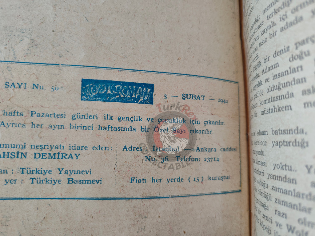1001 Roman 1944 The Green Nest Turkish Comic Mag Turkey