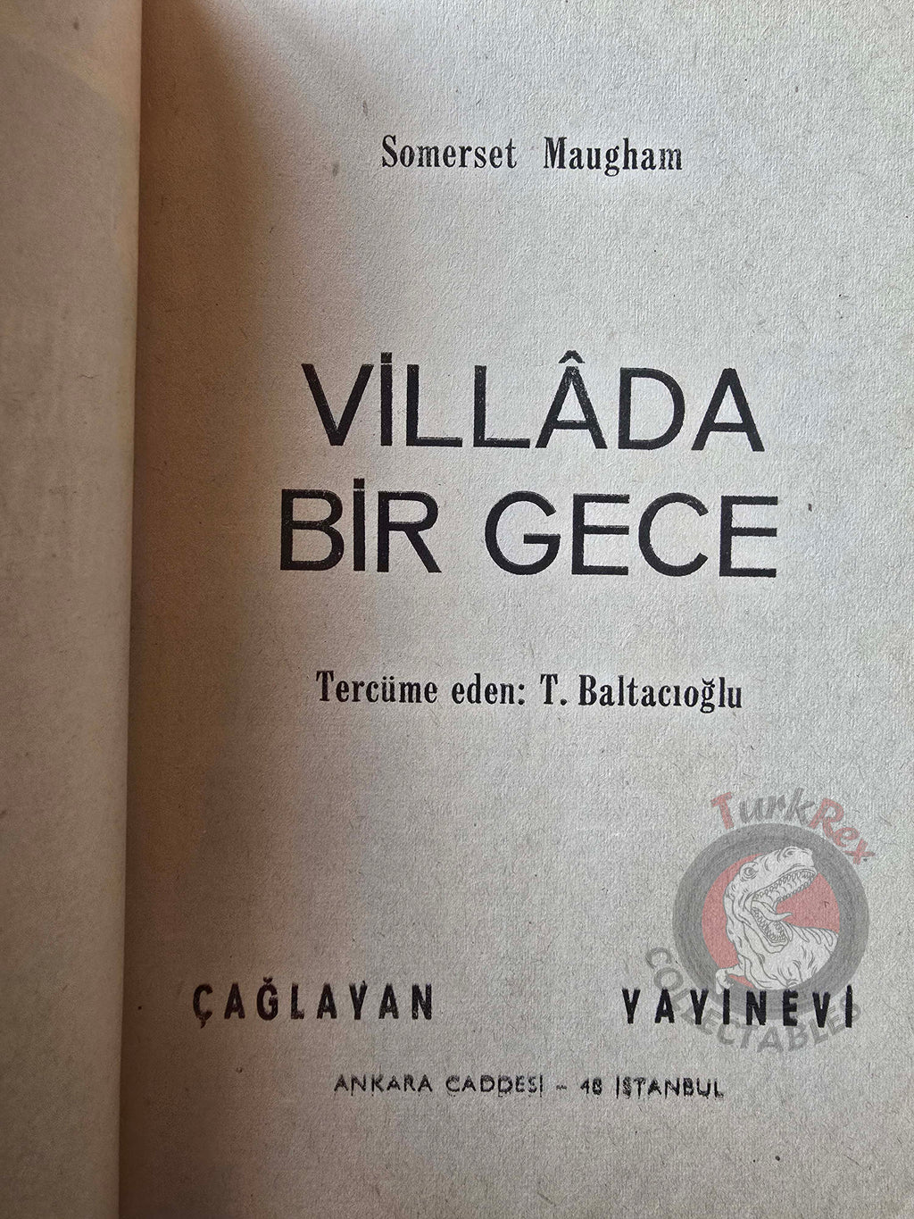 Somerset Maugham – Up at the Villa 1954 1st Turkish Book Turkey