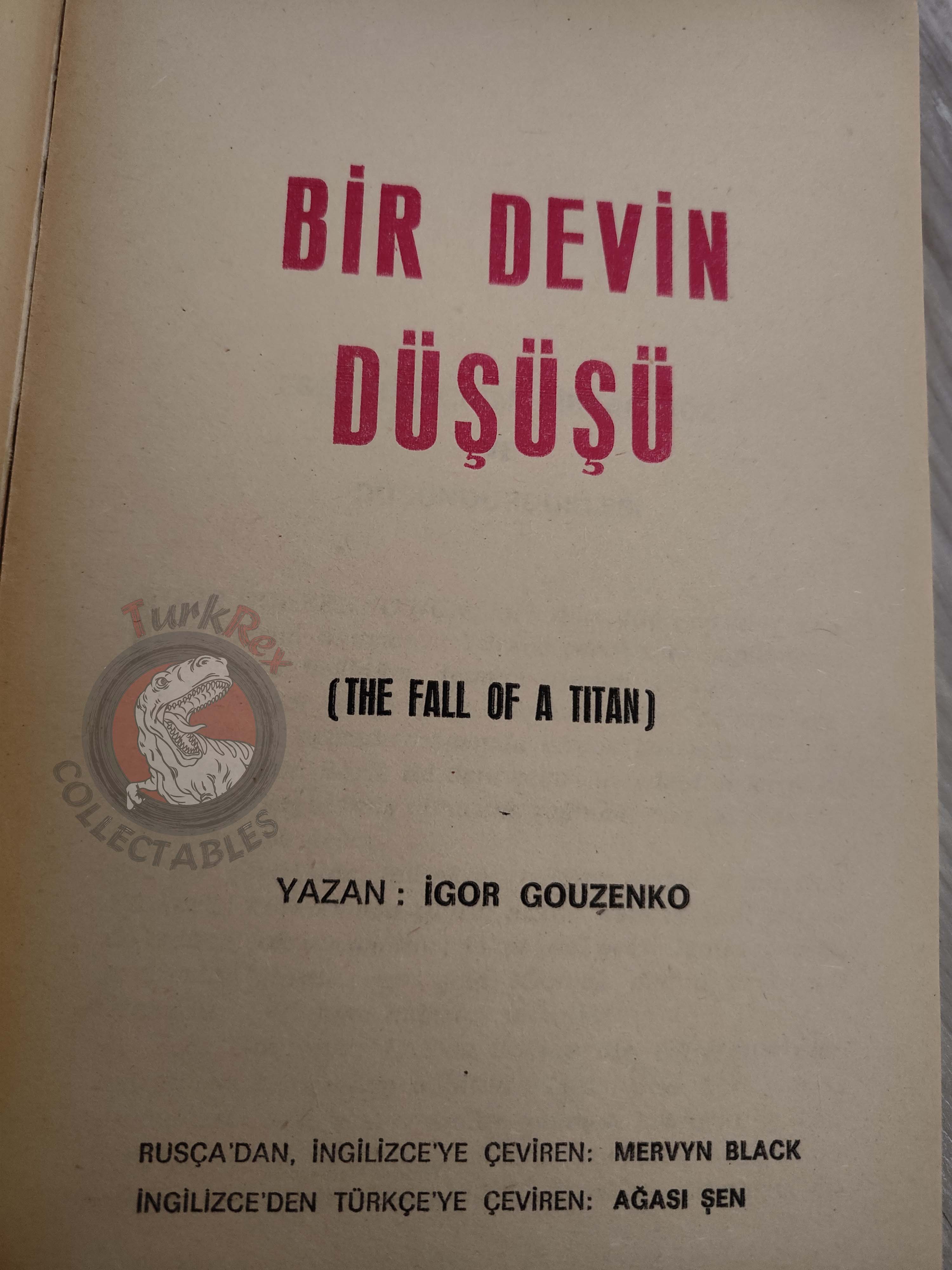 Igor Gouzenko – The Fall of a Titan 1965 1st  Turkish Book Turkey