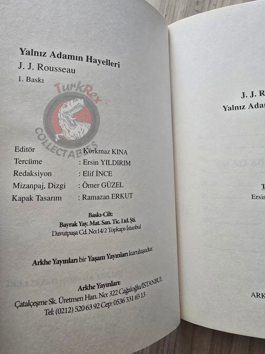 Jean-Jacques Rousseau – Reveries of a Solitary Walker 2007 Turkish Book Turkey 2