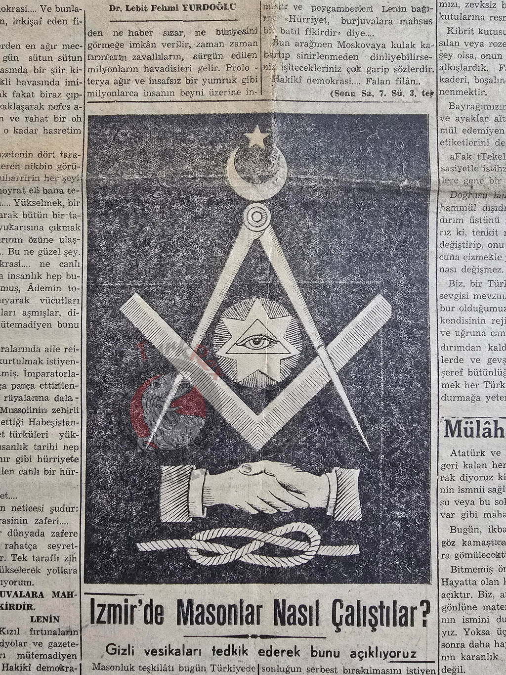 Turkish Freemasonry How Did the Freemasons Operate in İzmir 1947 Turkey Newspaper Masonic