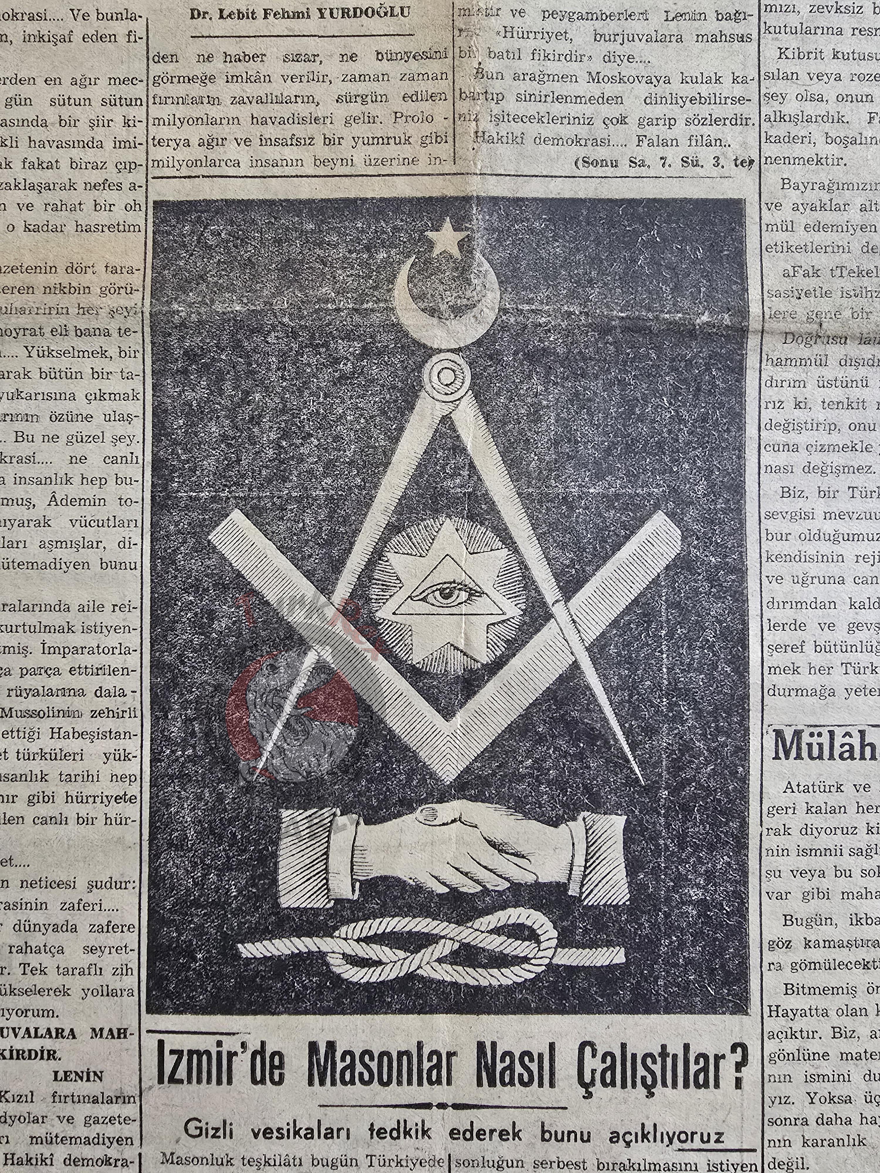 Turkish Freemasonry How Did the Freemasons Operate in İzmir 1947 Turkey Newspaper Masonic