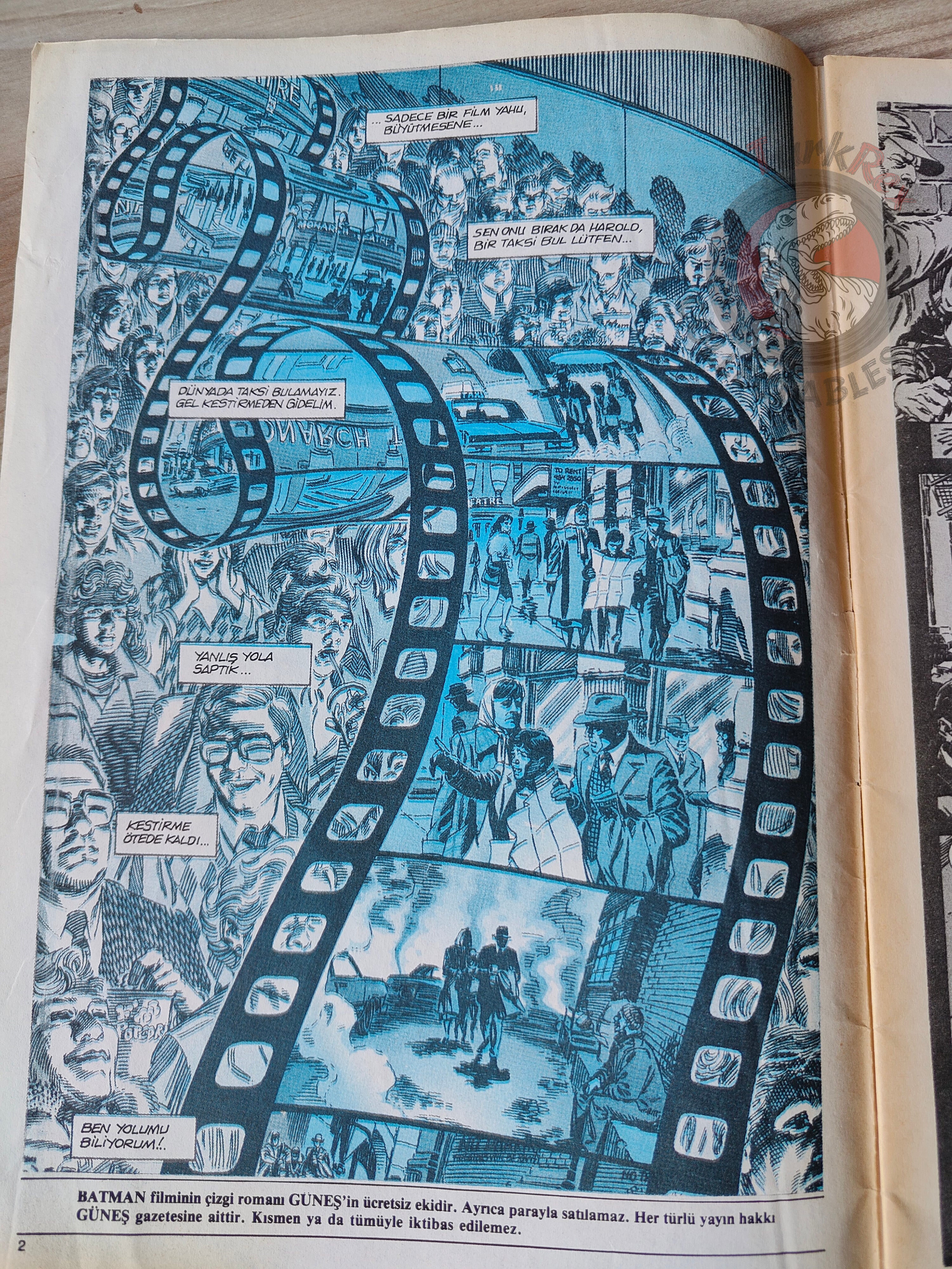 Batman The Official Comic Adaptation Issue #1 1989 Turkish Joker Newspaper Giveaway