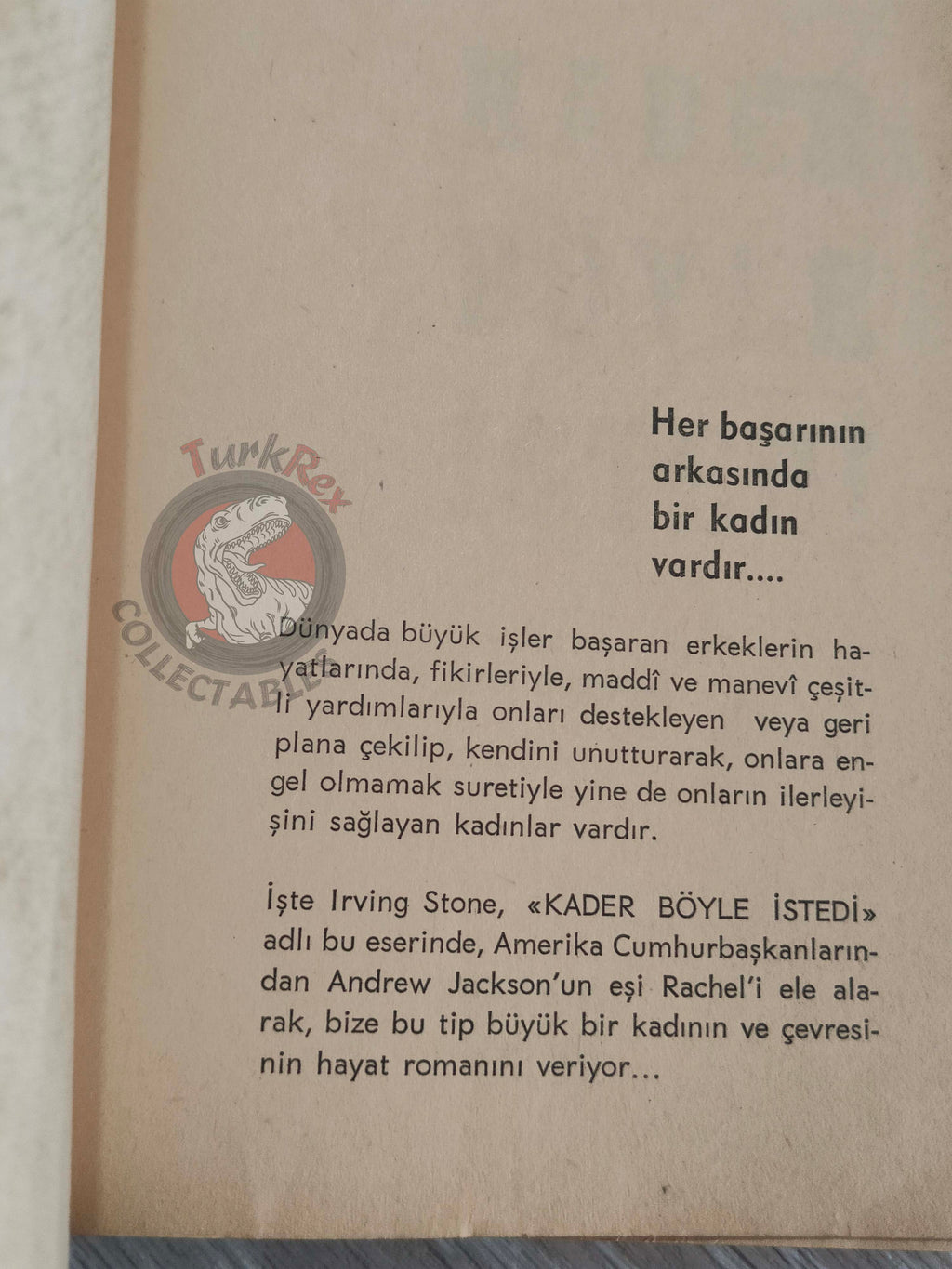 Irving Stone – The President’s Lady 1965 1st Turkish Book Turkey