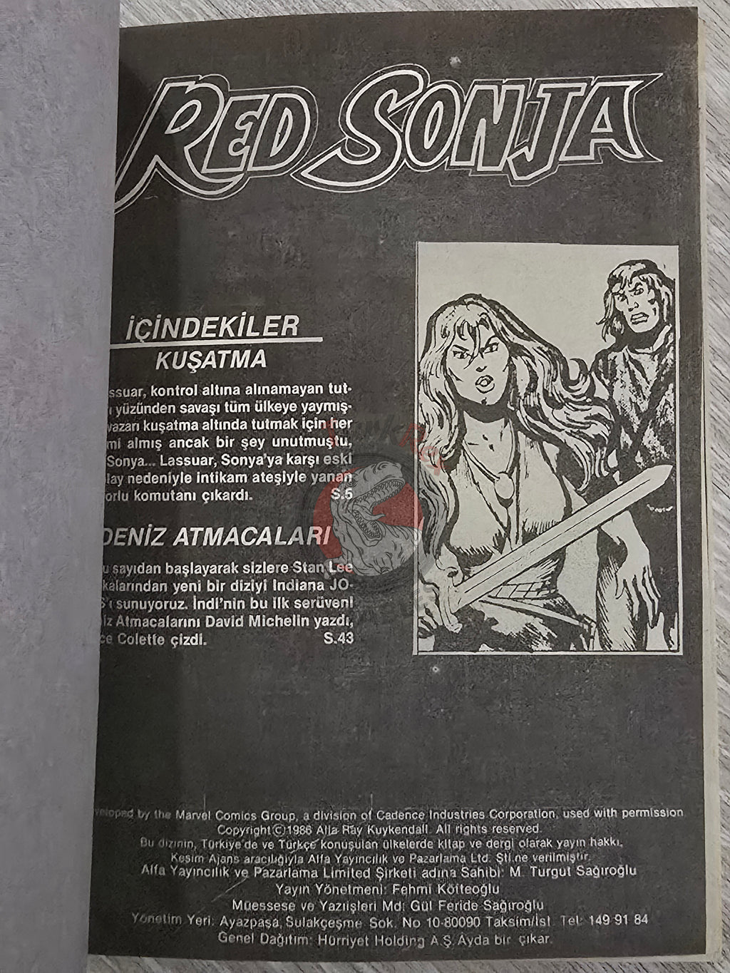 Red Sonja Summer Special Issue 1987 Turkish Comic Turkey Cover #2 - Indiana Jones #15 #16