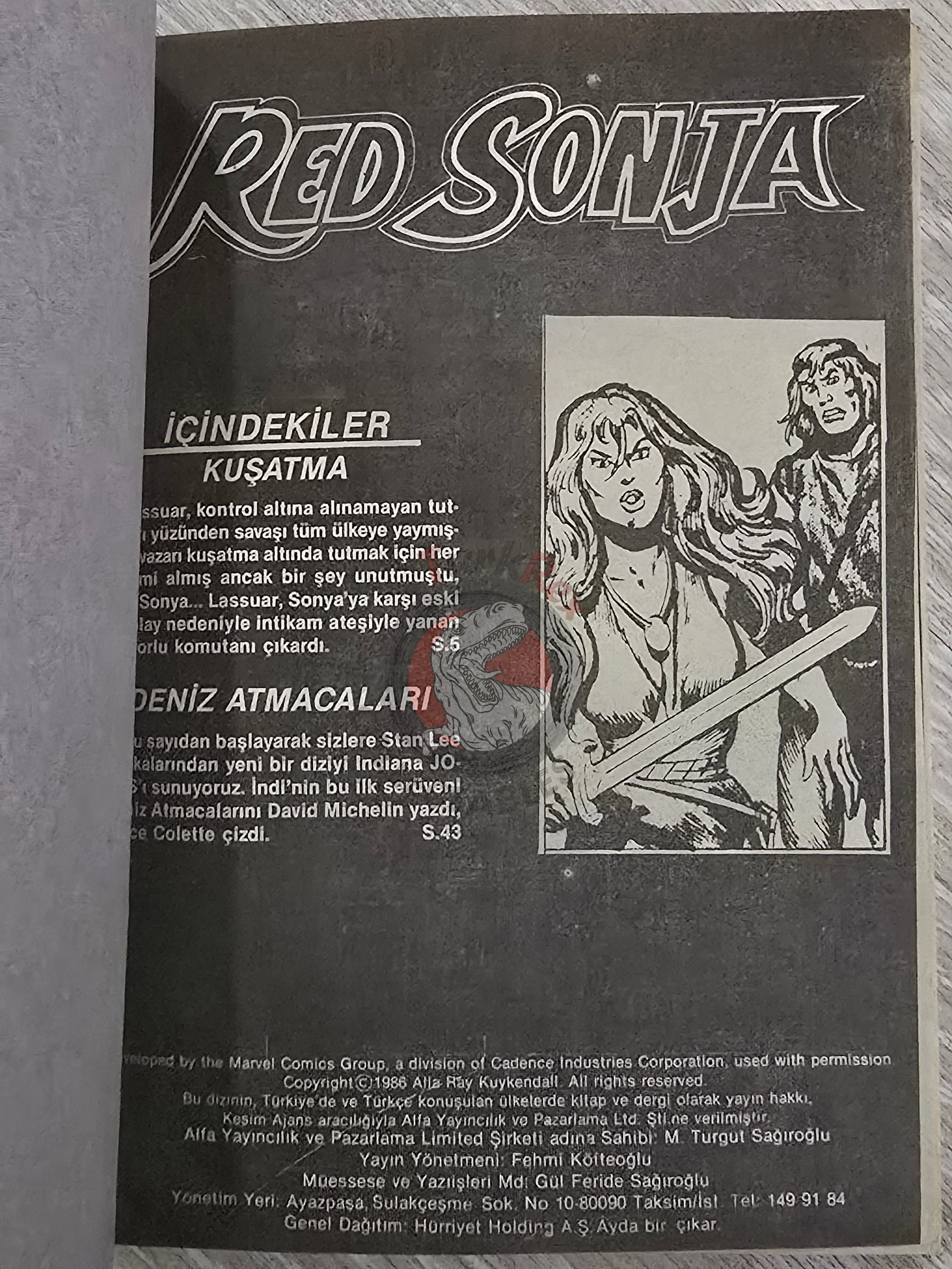 Red Sonja Summer Special Issue 1987 Turkish Comic Turkey Cover #2 - Indiana Jones #15 #16