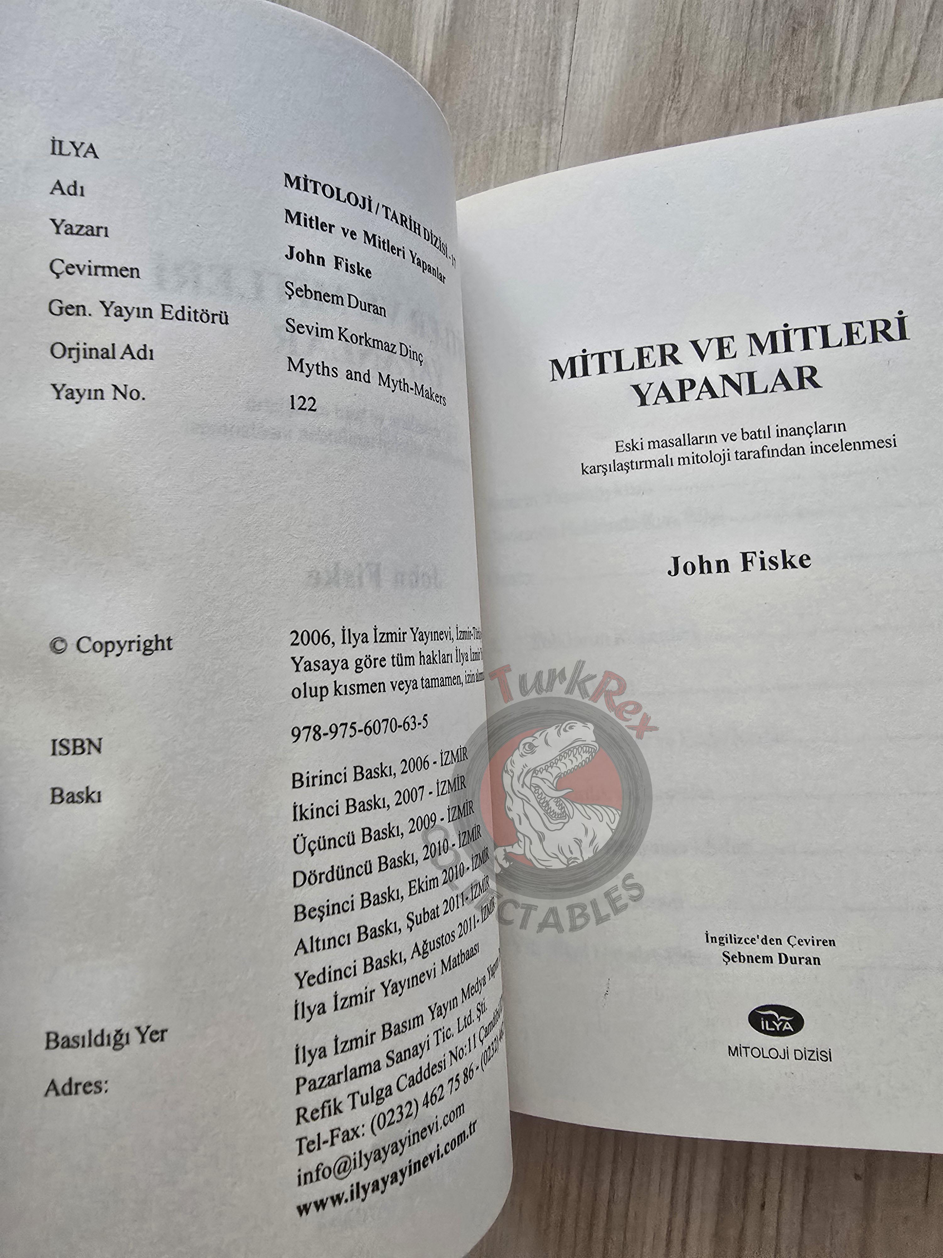 John Fiske – Myths and Myth-Makers 2011 Turkish Book Turkey