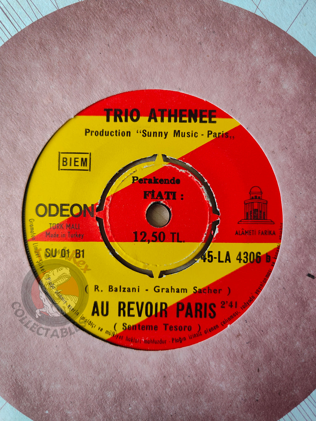 Trio Athénée – Trois Guitares 7" Turkish Pressing Vinyl Turkey Edition
