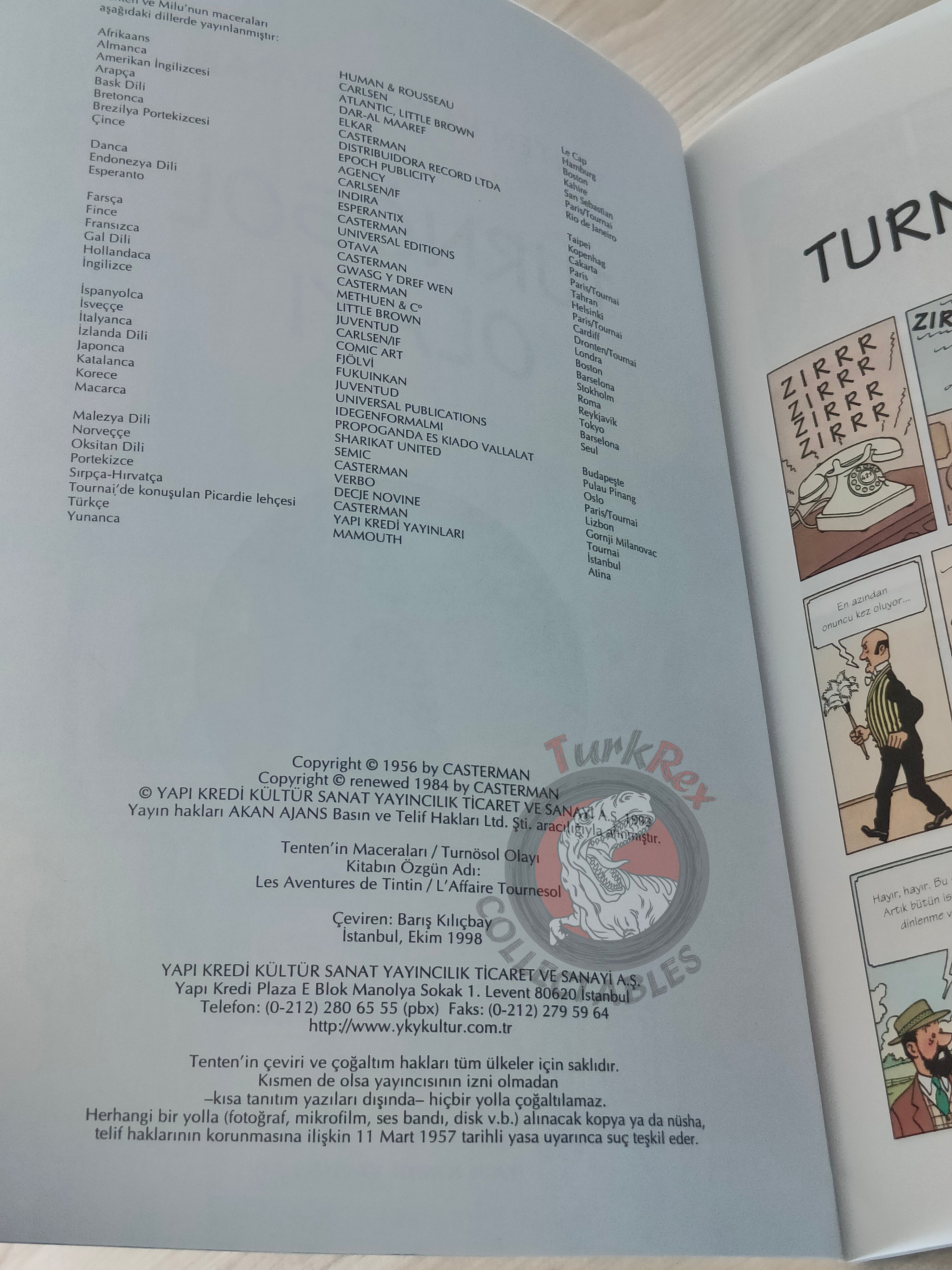 Tintin – The Calculus Affair 1998 Turkish Edition Comic Turkey 2nd YKY