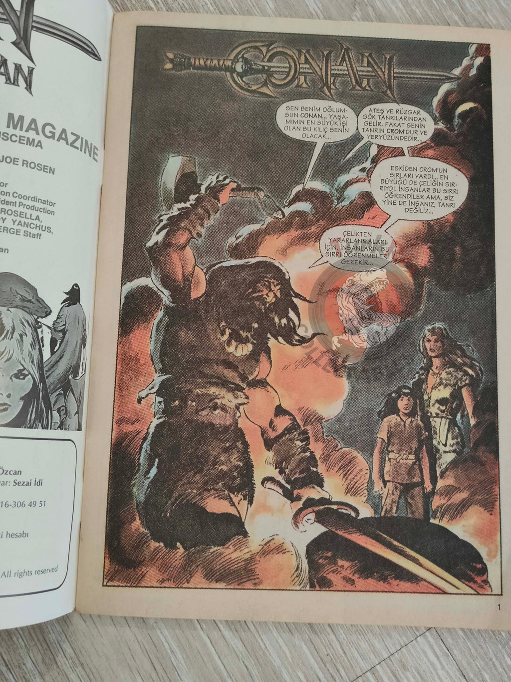 Conan #1 Marvel Super Special Magazine Issue Turkish Comic Turkey