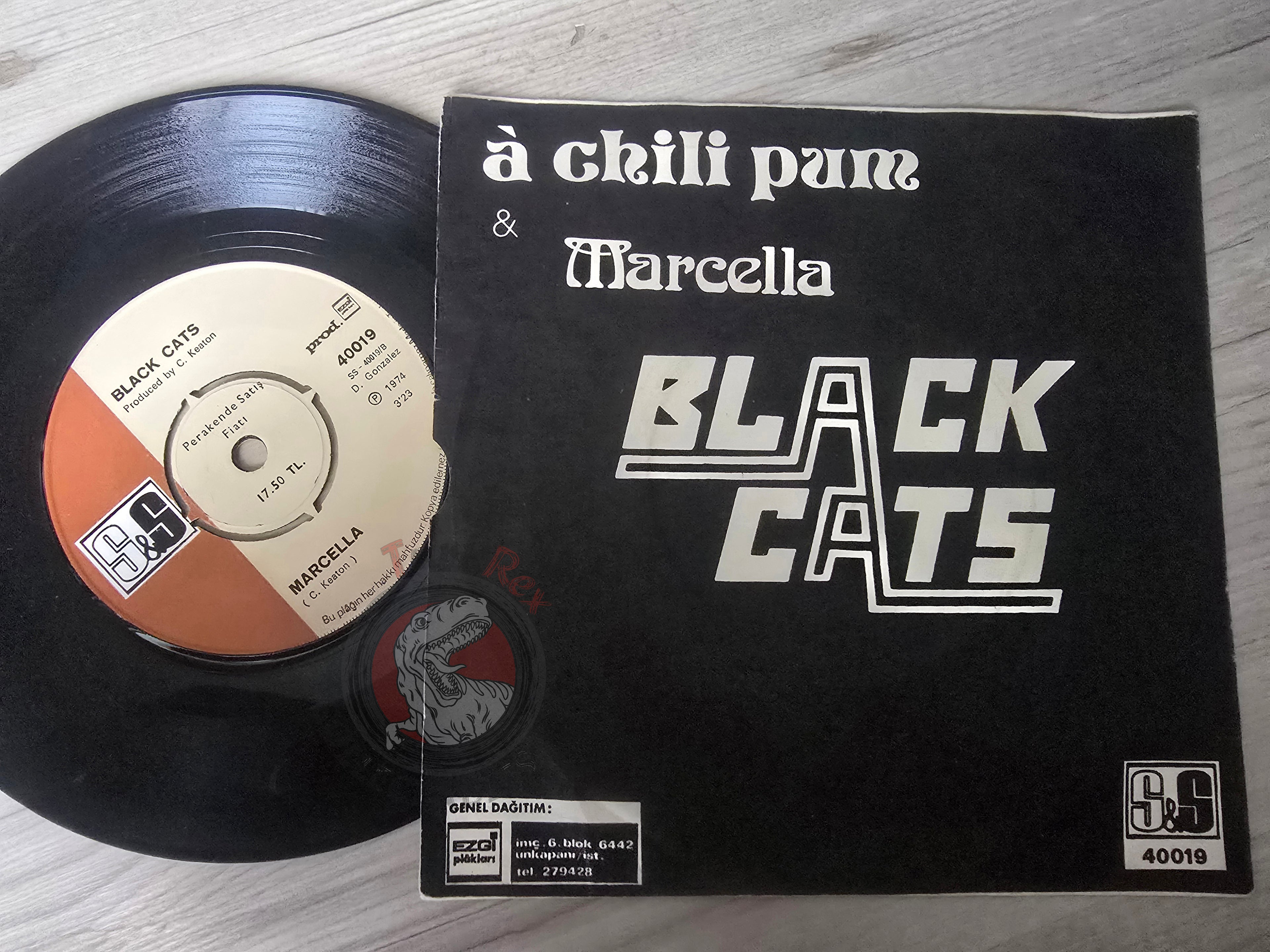 Black Cats – A Chili Pum / Marcella 7" Turkish Pressing Vinyl Turkey Edition Iranian Rock