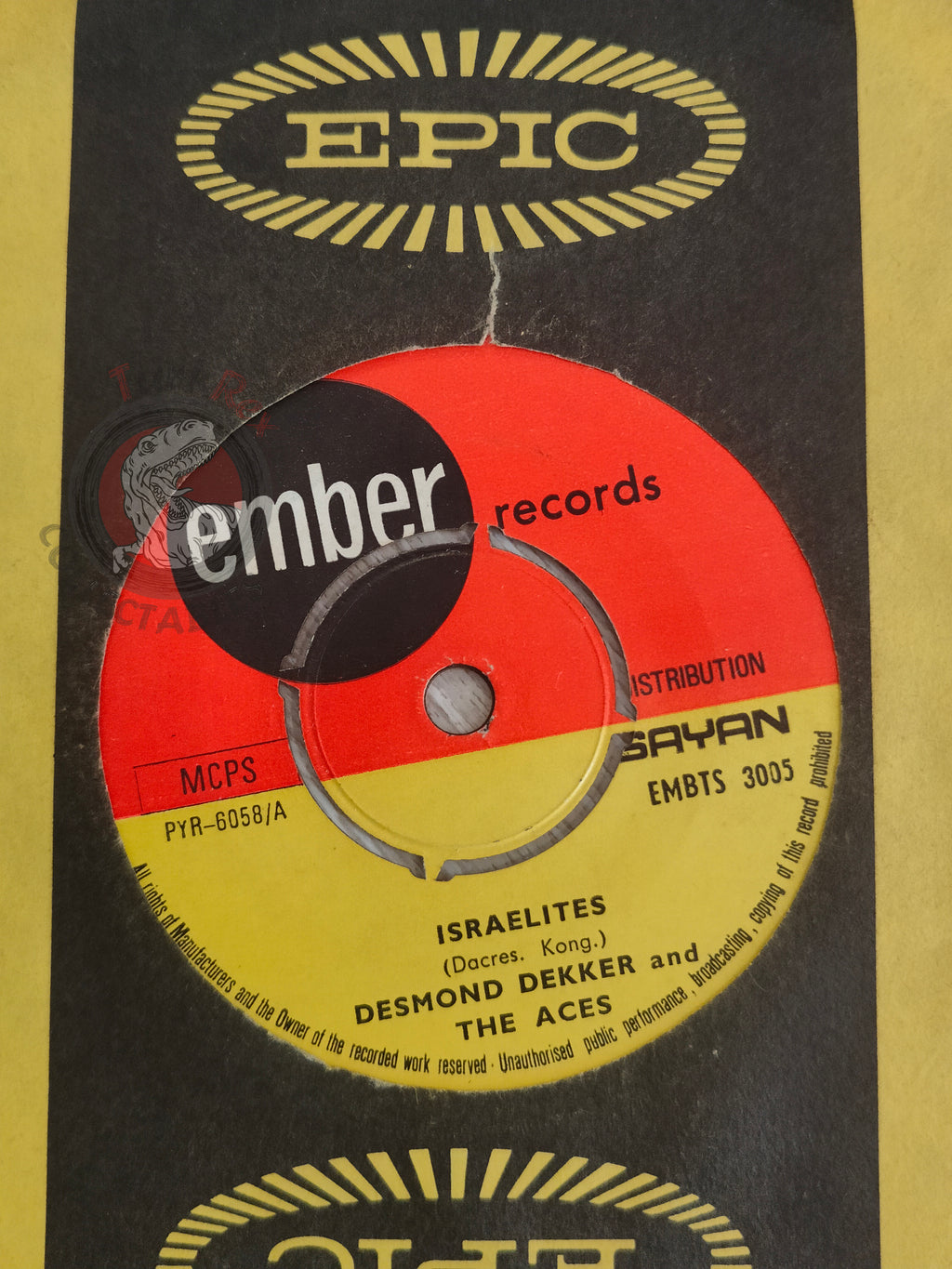 Desmond Dekker & The Aces – Israelites 7" Turkish Pressing Vinyl Turkey Edition