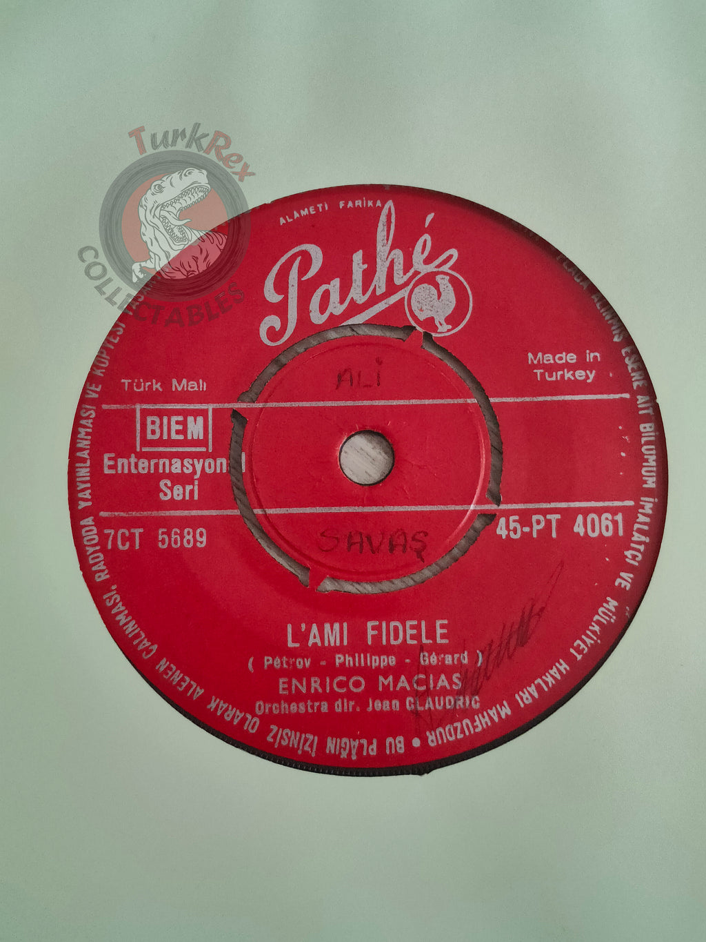 Enrico Macias – L'Ami Fidele 7" Turkish Pressing Vinyl Turkey Edition