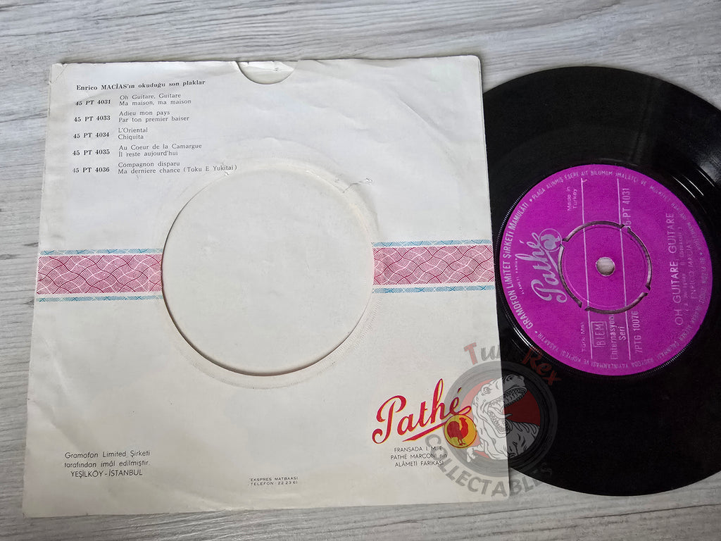 Enrico Macias – Oh Guitare, Guitare 7" Turkish Pressing Vinyl Turkey Edition
