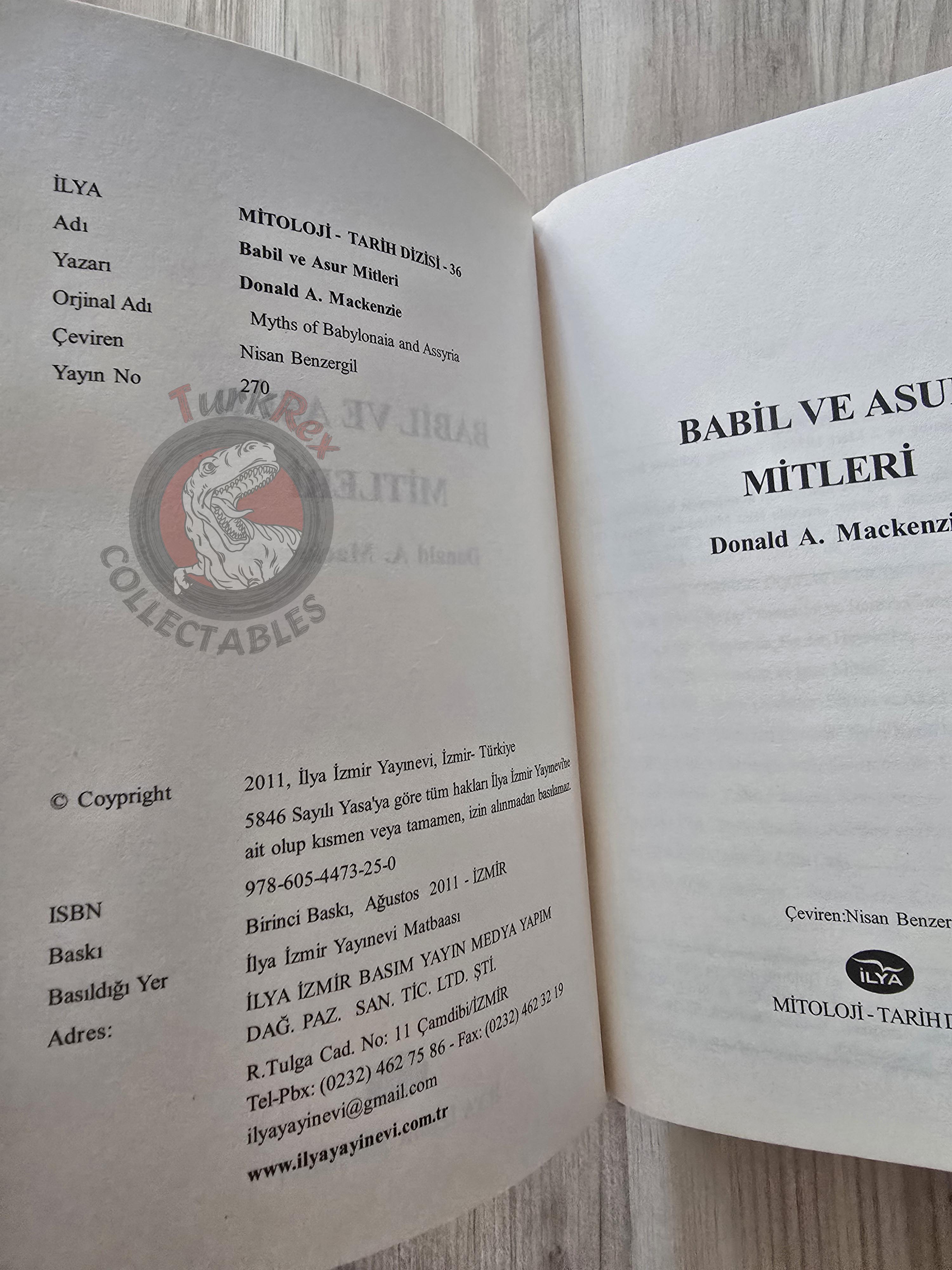 Daniel A. Mackenzie – Myths of Babylonia and Assyria 2011 Turkish Book Turkey