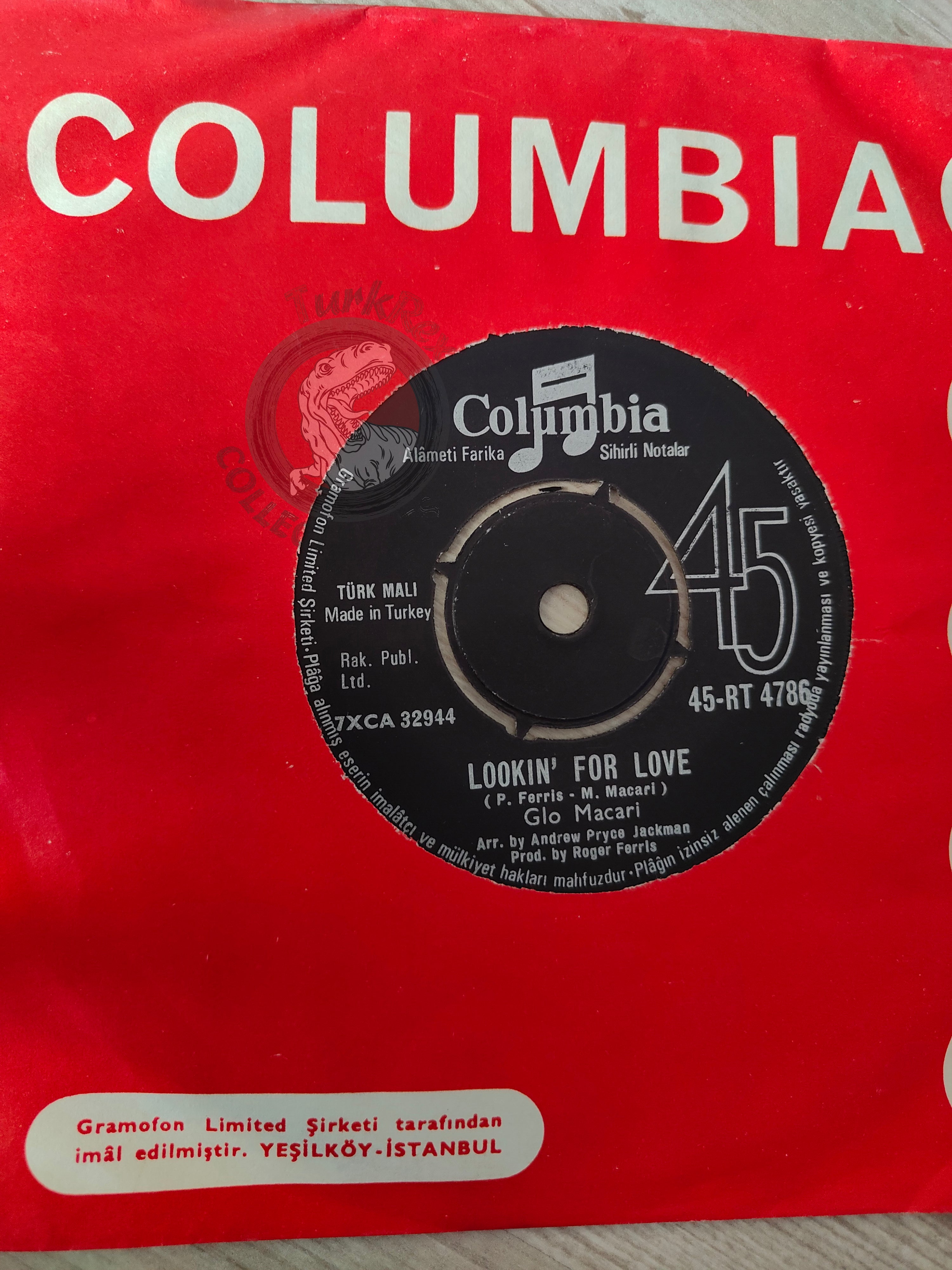 Glo Macari – Lookin' For Love 7" Turkish Pressing Vinyl Turkey Edition